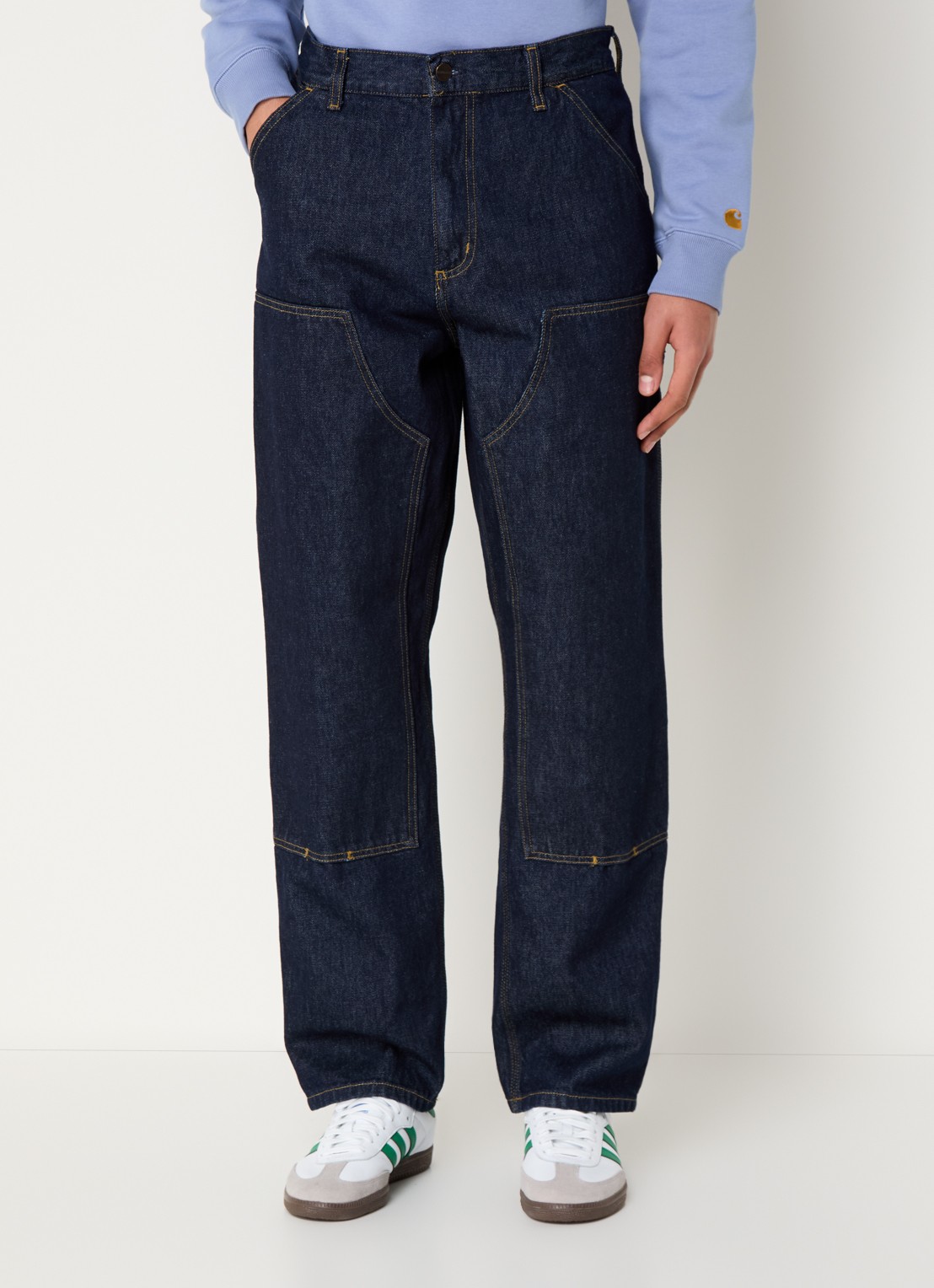 Carhartt WIP Straight leg jeans met donkere wassing - detail indigo