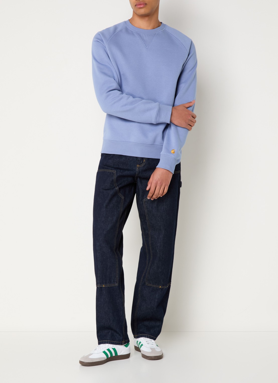 Carhartt WIP Straight leg jeans met donkere wassing - voorkant 4 indigo