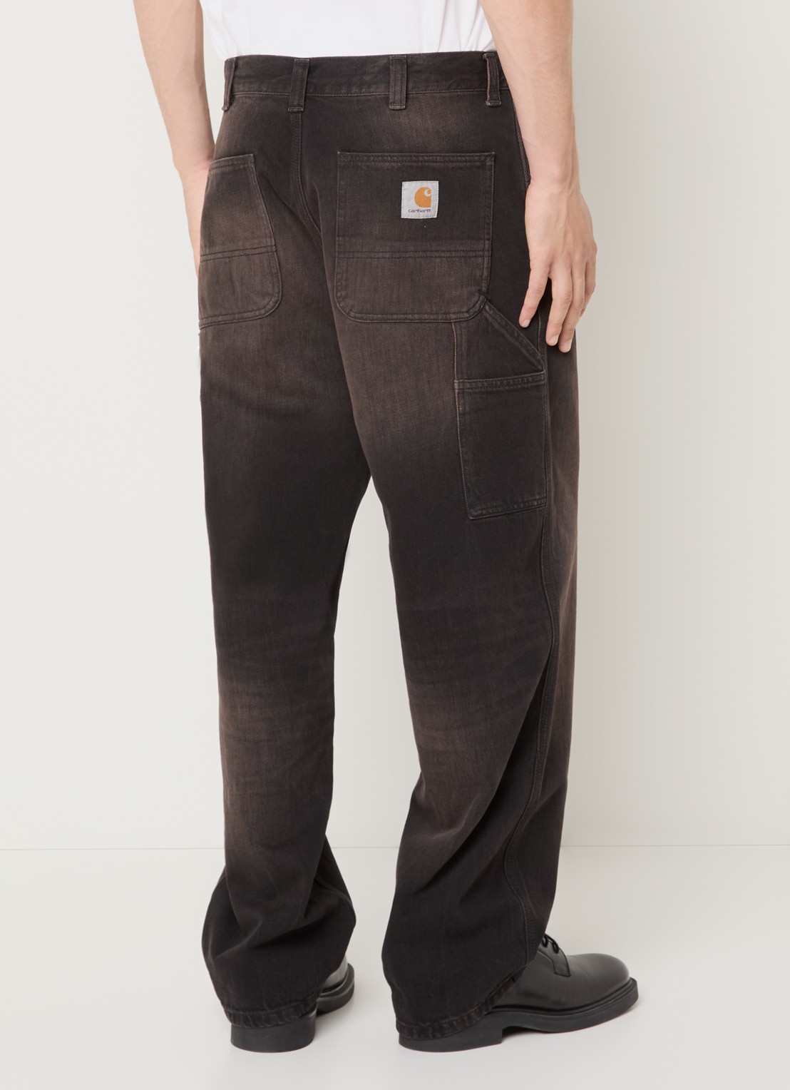 Carhartt WIP Straight leg jeans met gekleurde wassing - achterkant antraciet