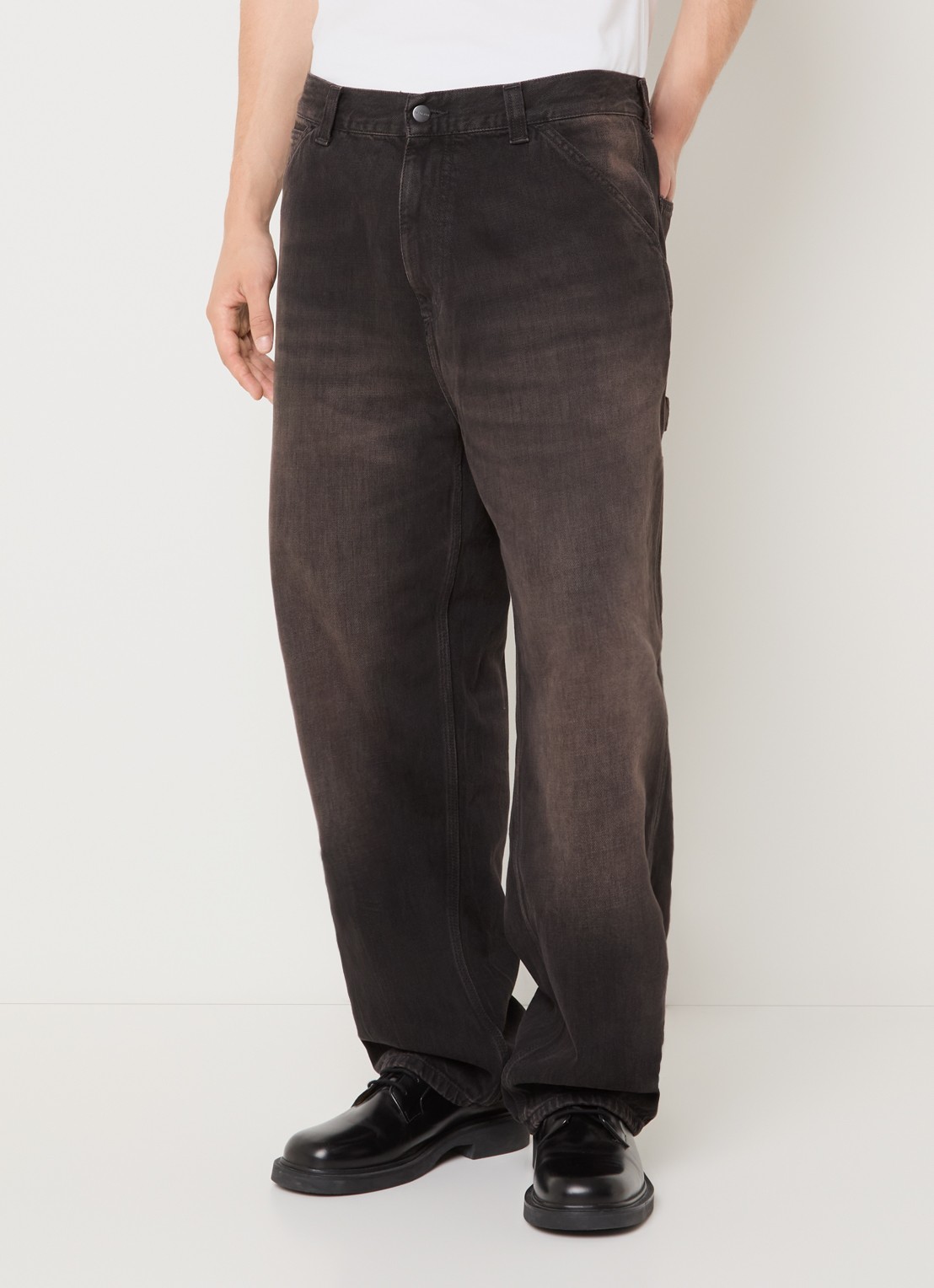 Carhartt WIP Straight leg jeans met gekleurde wassing - detail 2 antraciet