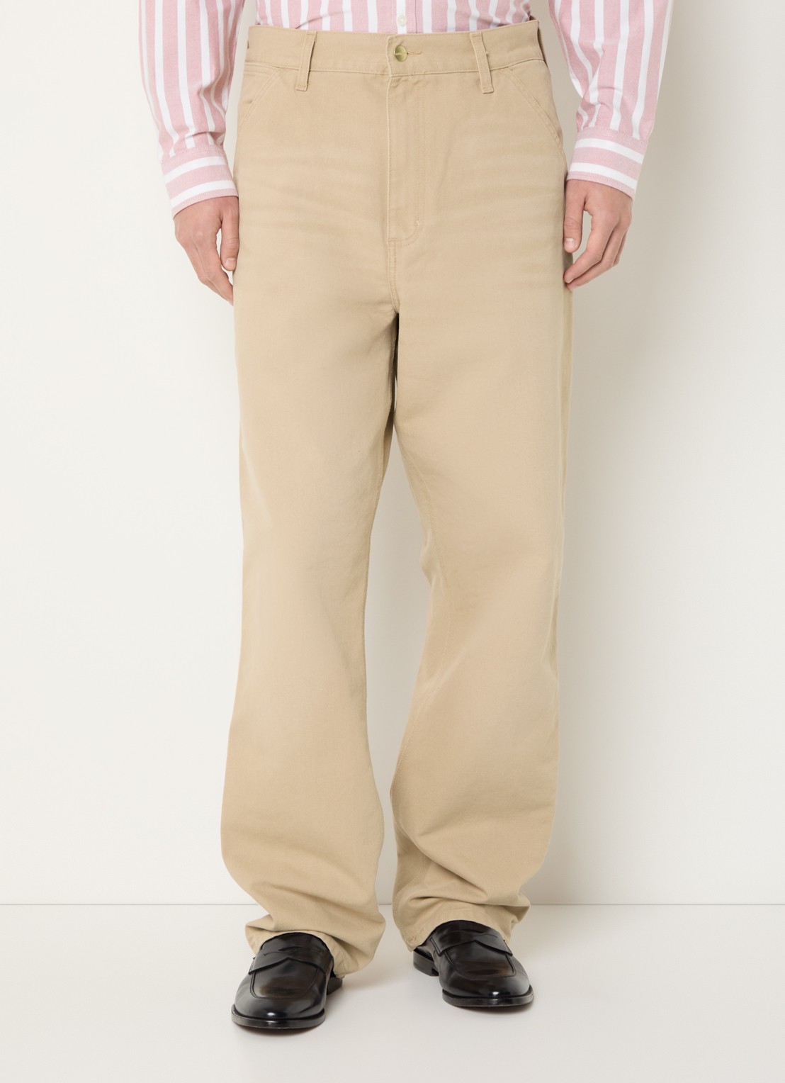 Carhartt WIP Straight leg jeans met steekzakken - detail 4 beige