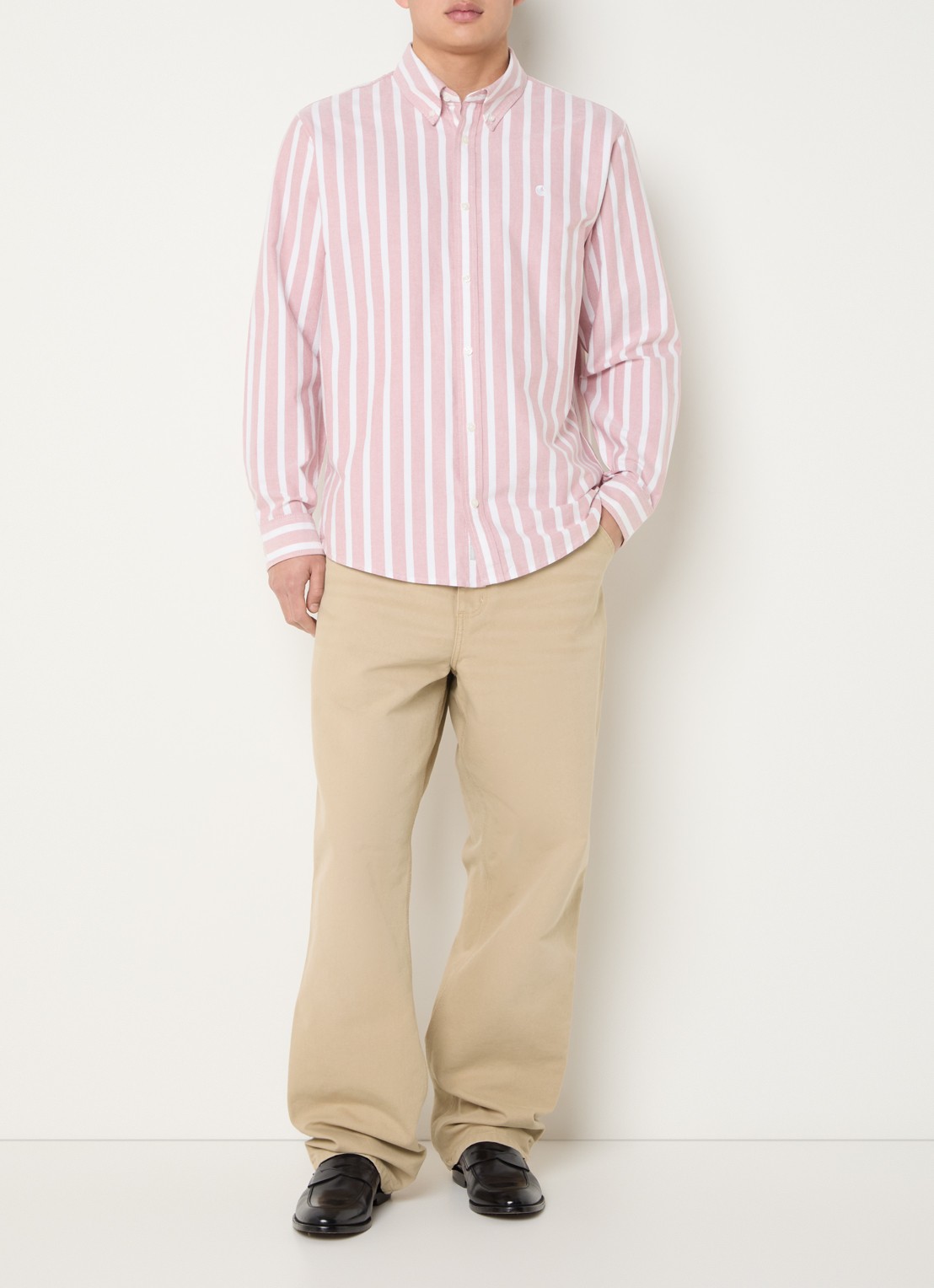 Carhartt WIP Straight leg jeans met steekzakken - voorkant 2 beige