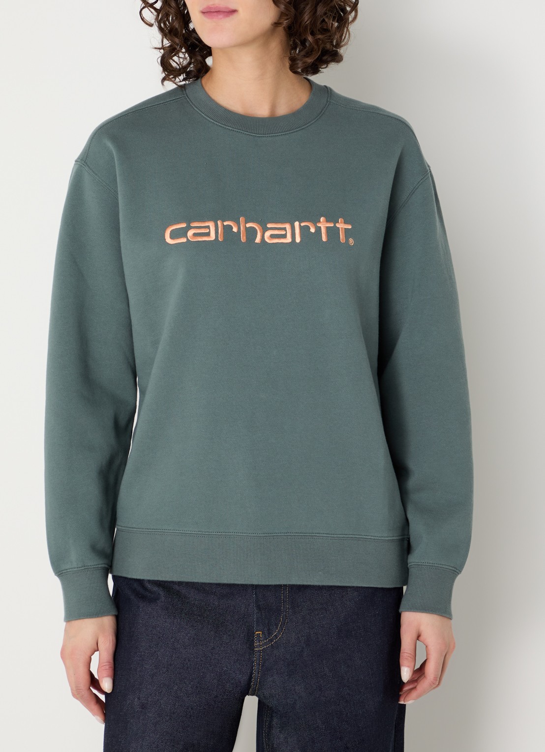 Carhartt WIP Sweater met logoborduring - detail 3 zeegroen