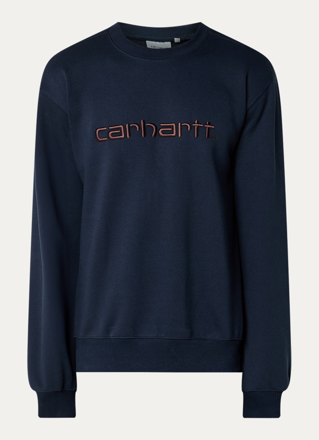 Carhartt WIP Sweater met logoborduring - voorkant 3 donkerblauw