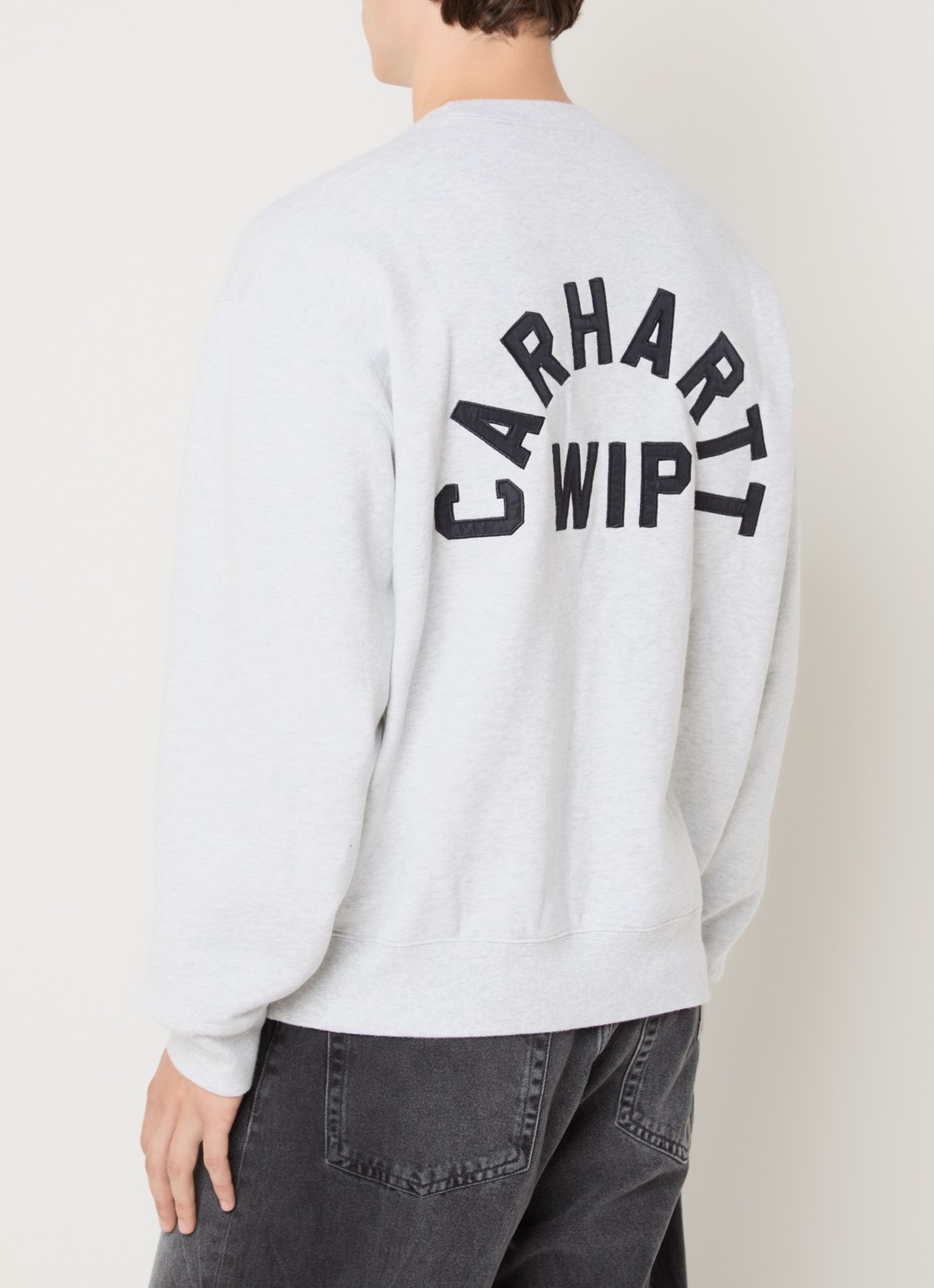 Carhartt WIP Sweater met logoborduring - detail grijsmele