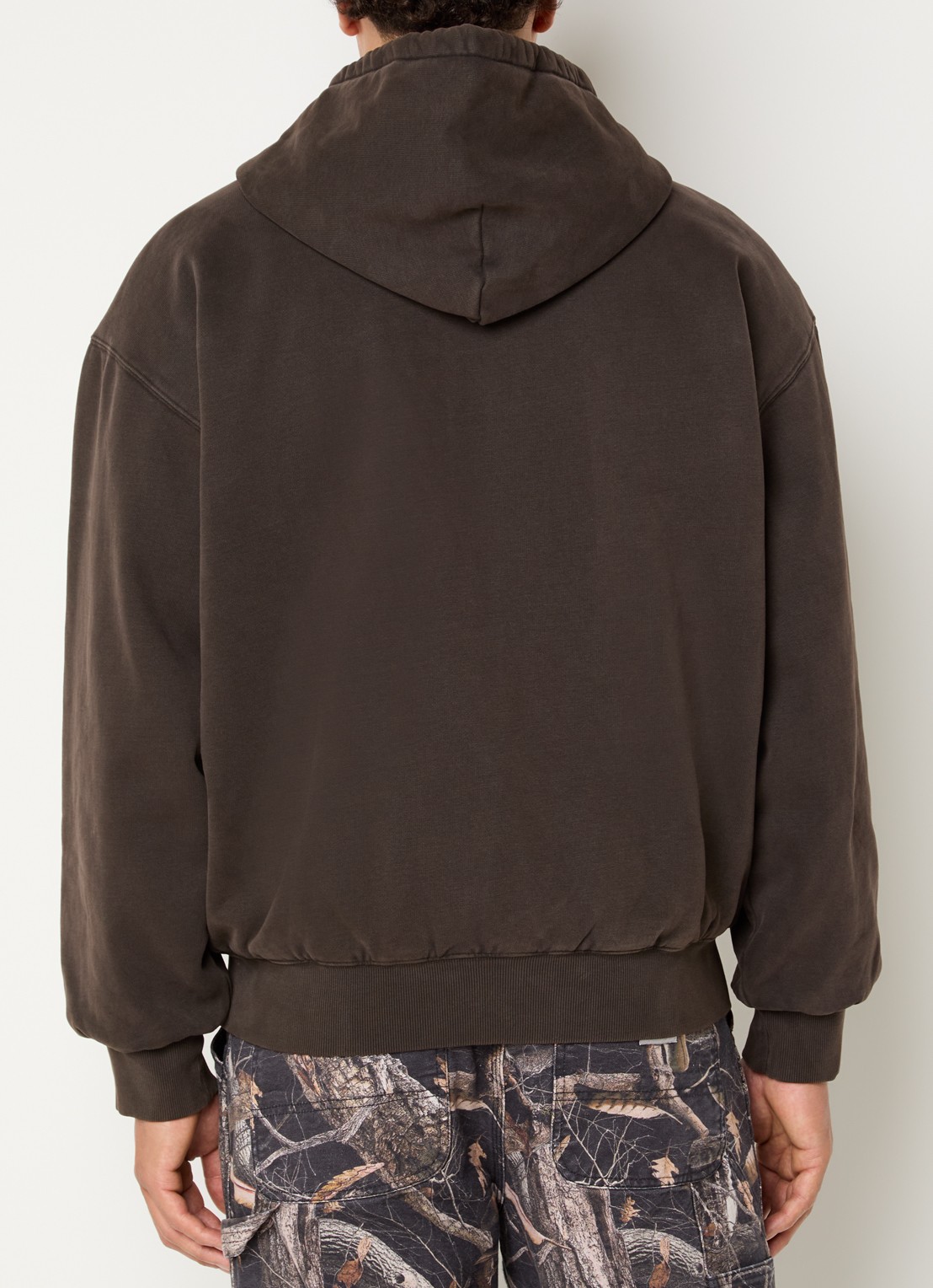 Carhartt WIP Sweatvest met logo en steekzakken - achterkant 3 donkerbruin