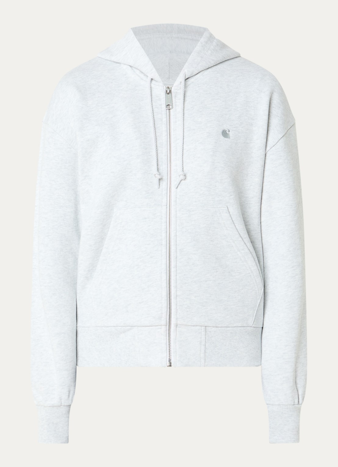 Carhartt WIP Sweatvest met logoborduring - voorkant grijsmele