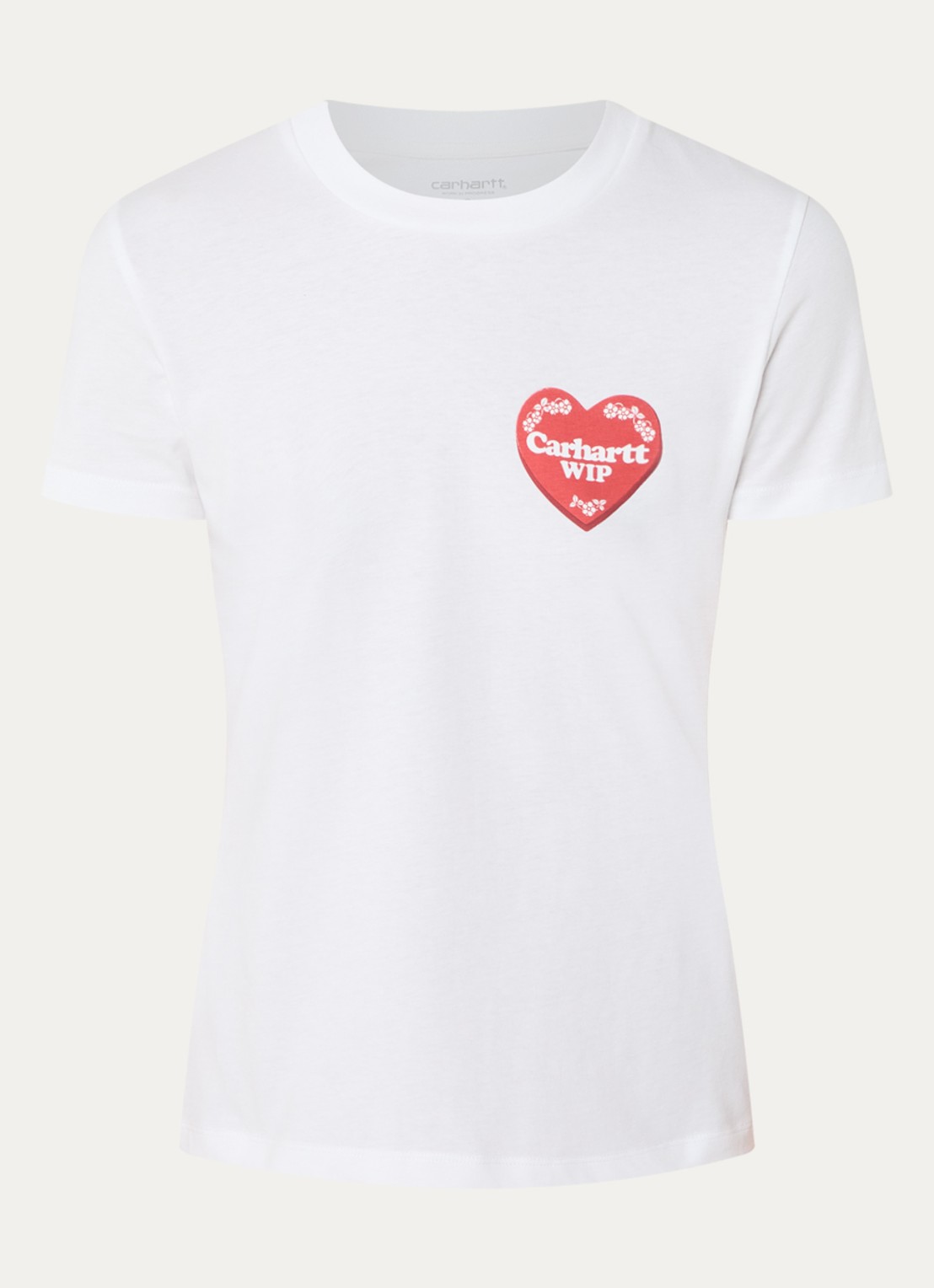 Carhartt WIP T-shirt met backprint - voorkant 3 wit