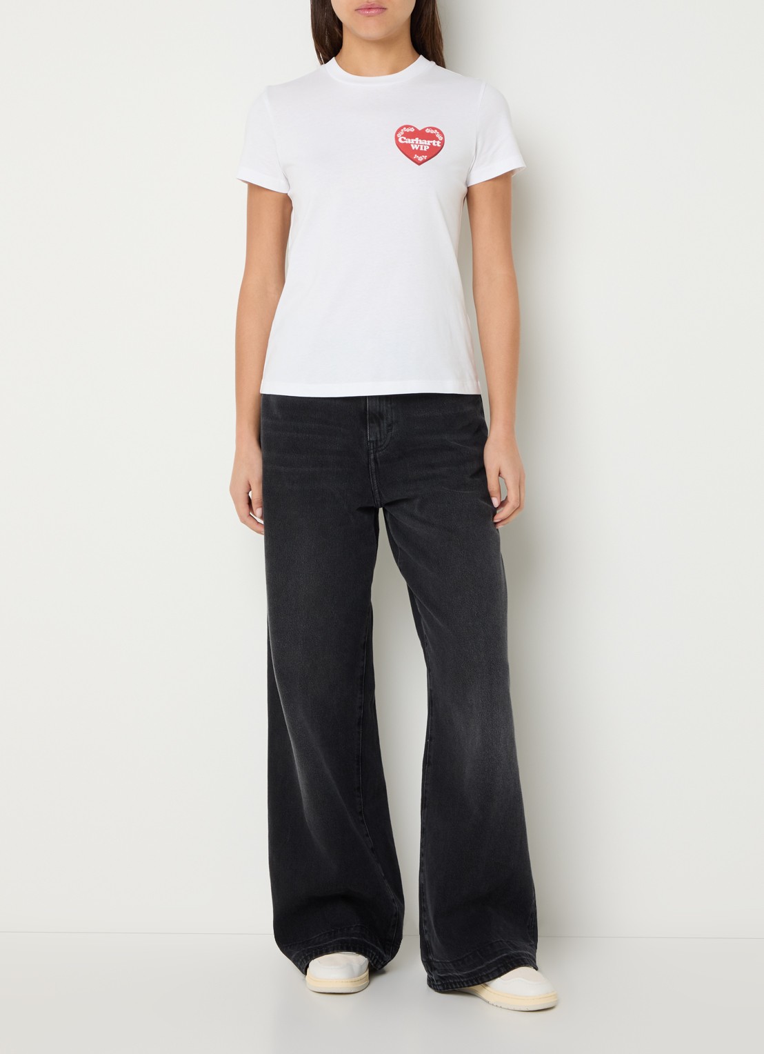 Carhartt WIP T-shirt met backprint - voorkant 4 wit