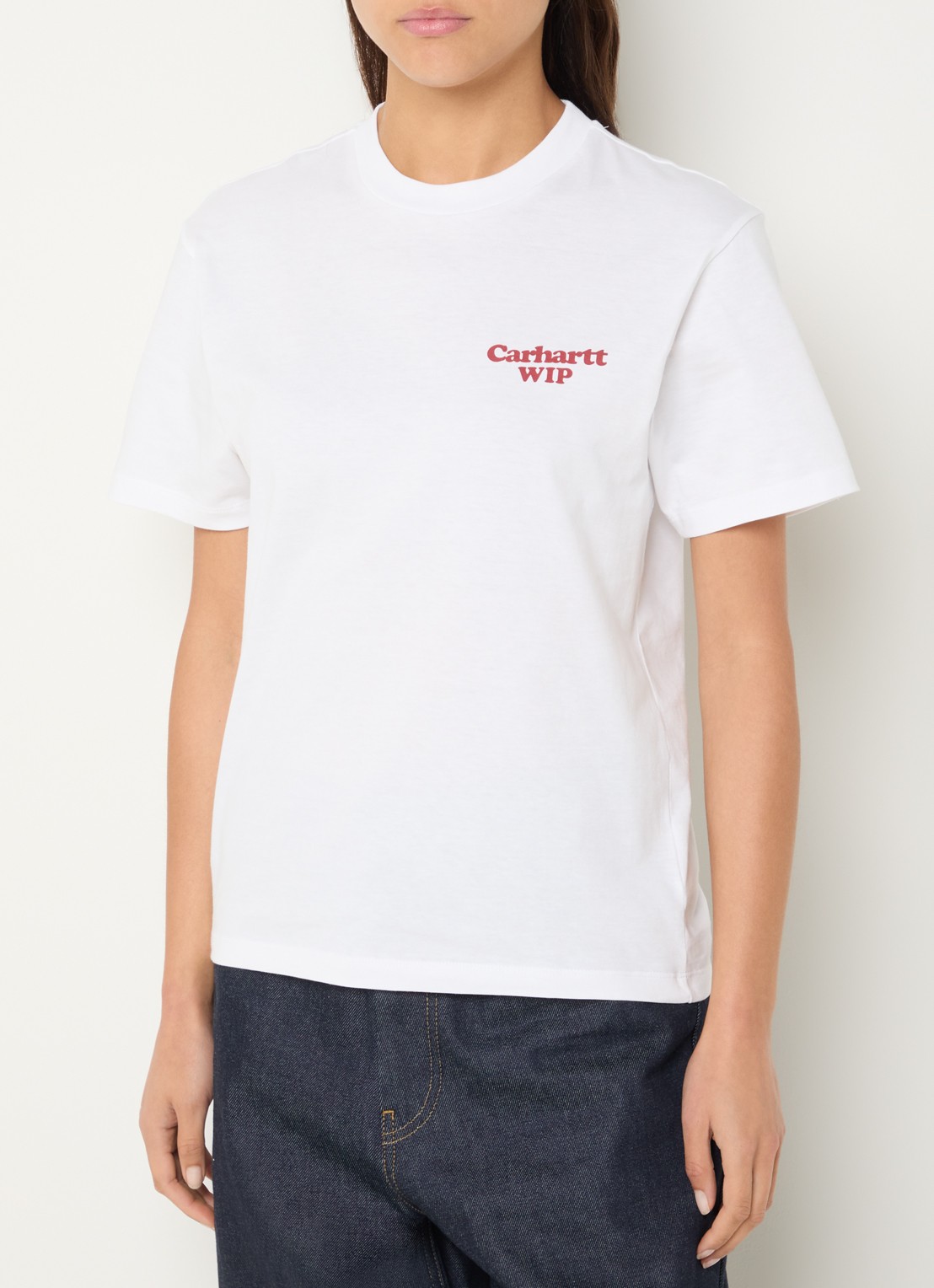 Carhartt WIP T-shirt met logo- en backprint - achterkant 4 wit