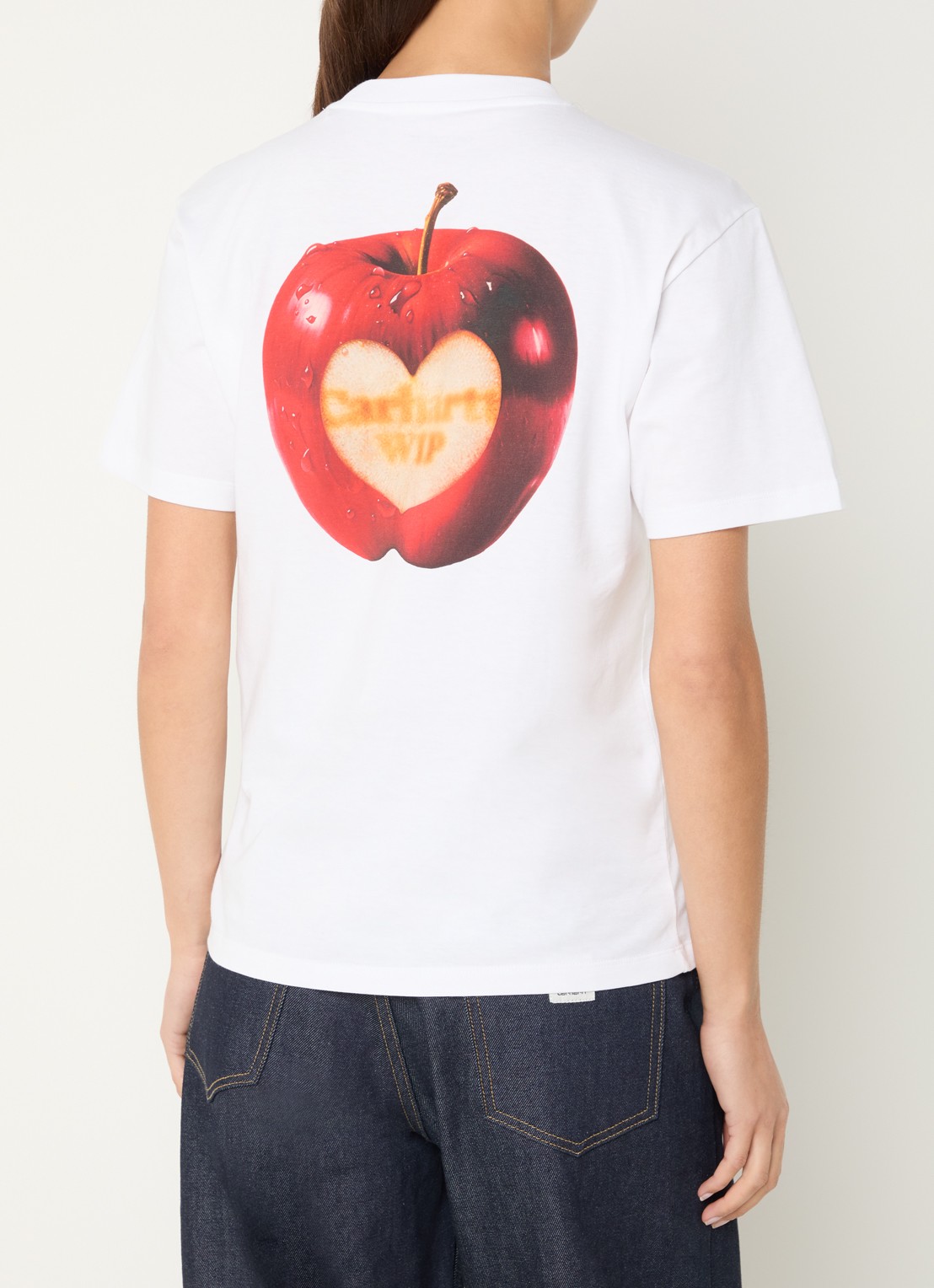 Carhartt WIP T-shirt met logo- en backprint - detail wit