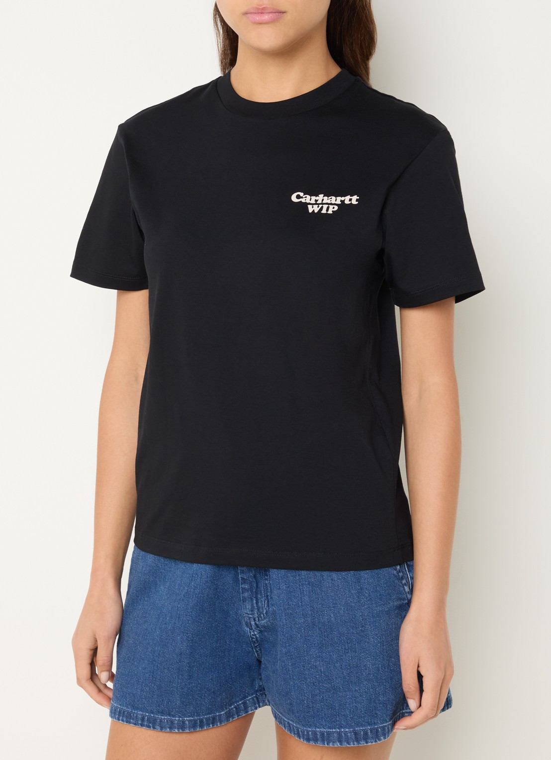 Carhartt WIP T-shirt met logo- en backprint - achterkant zwart
