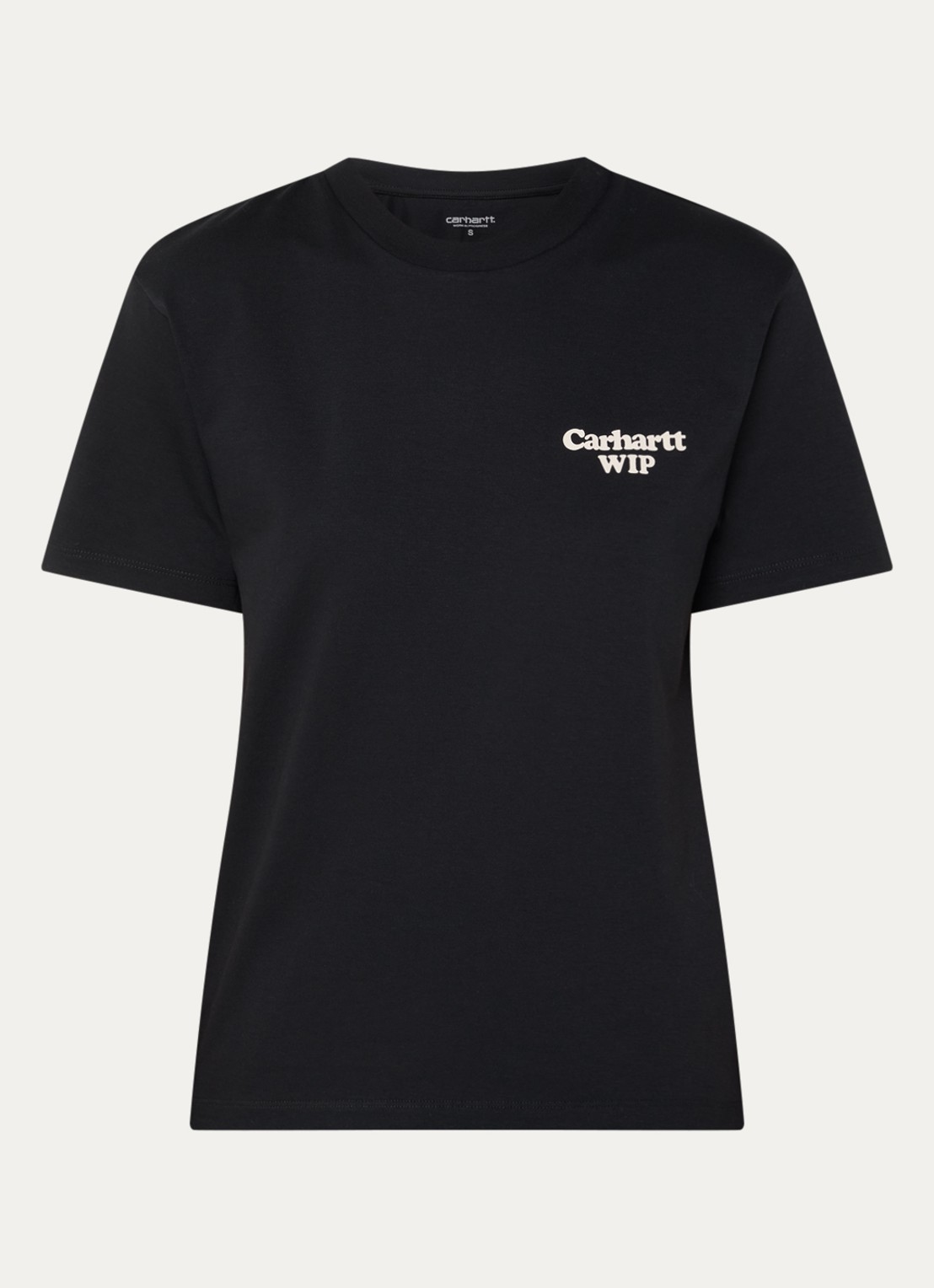 Carhartt WIP T-shirt met logo- en backprint - voorkant 2 zwart
