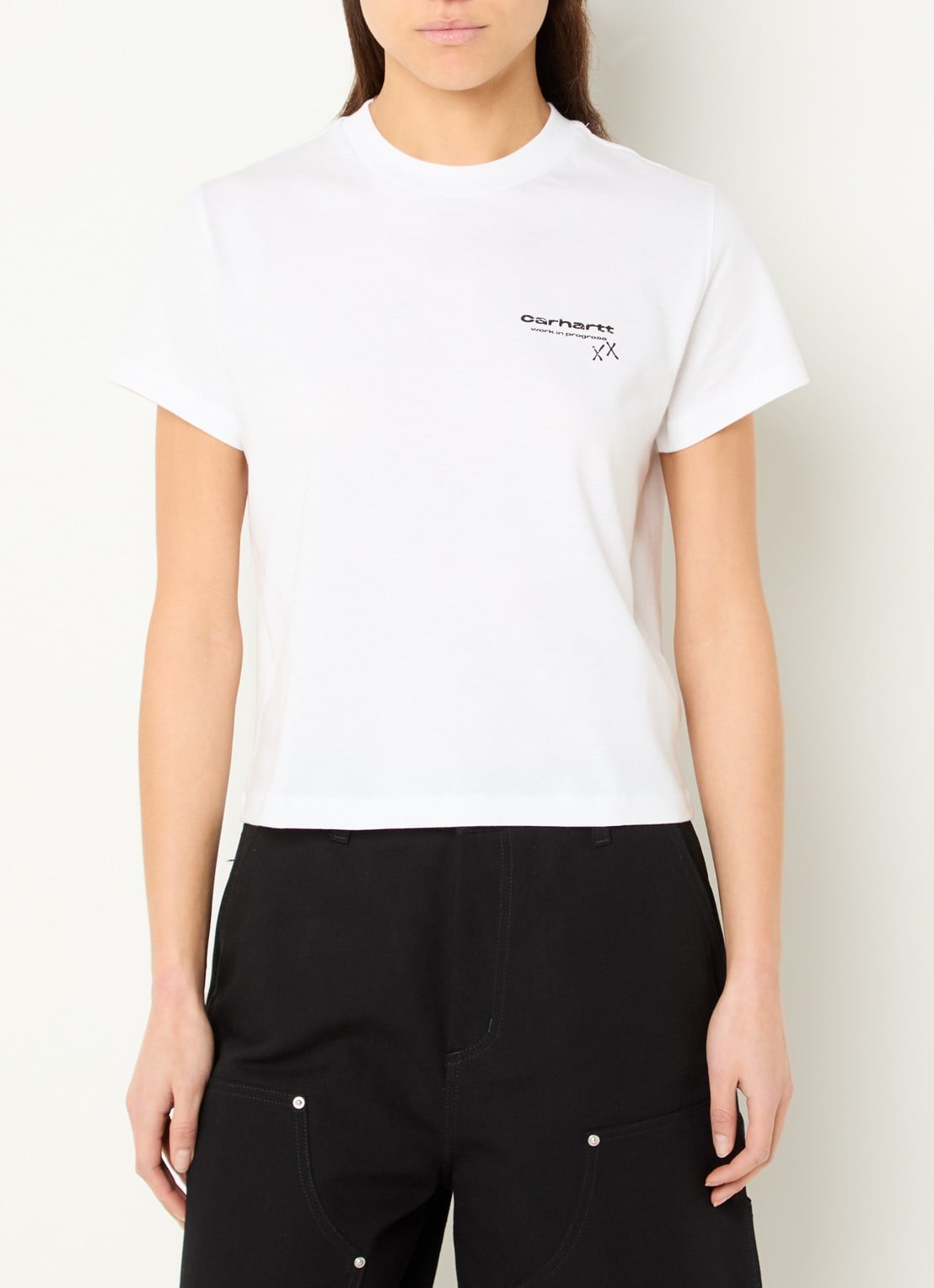 Carhartt WIP T-shirt met logo- en backprint - achterkant 4 wit