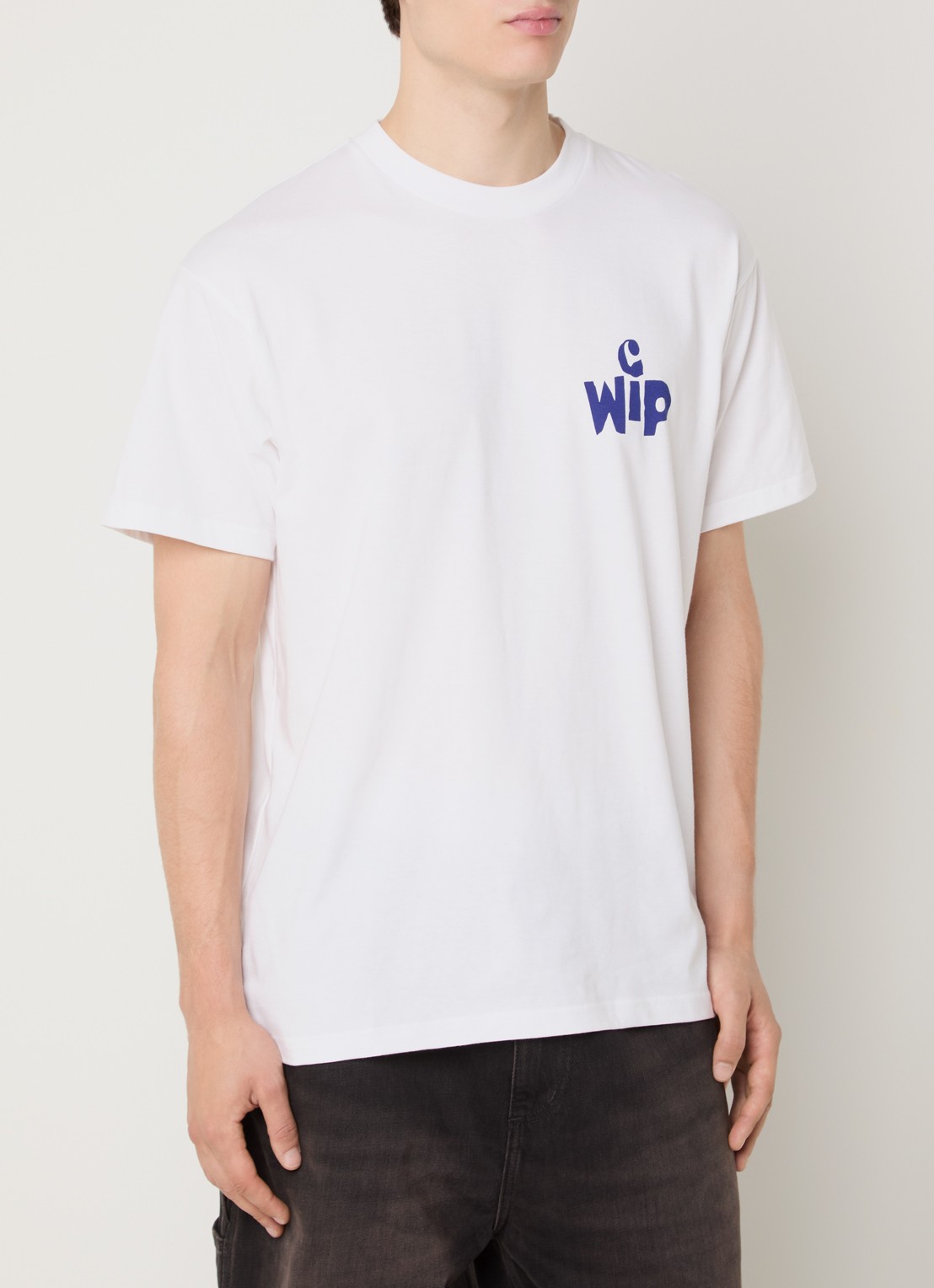 Carhartt WIP T-shirt met logo- en backprint - achterkant wit