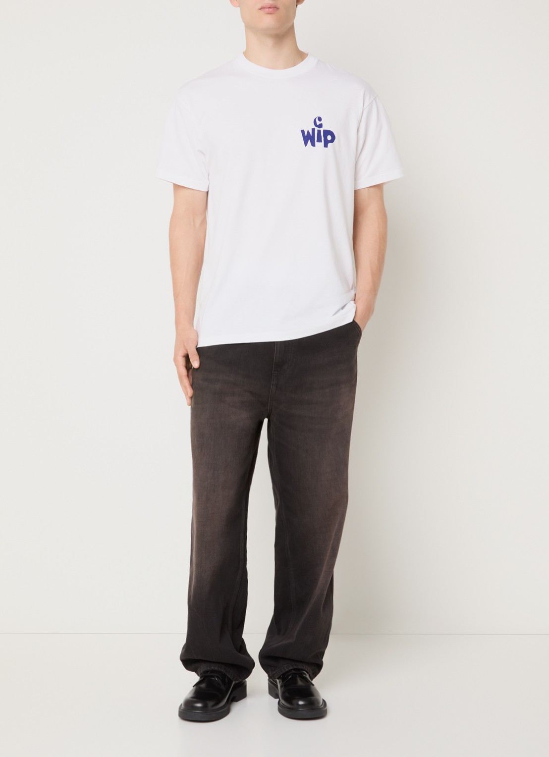 Carhartt WIP T-shirt met logo- en backprint - voorkant 4 wit