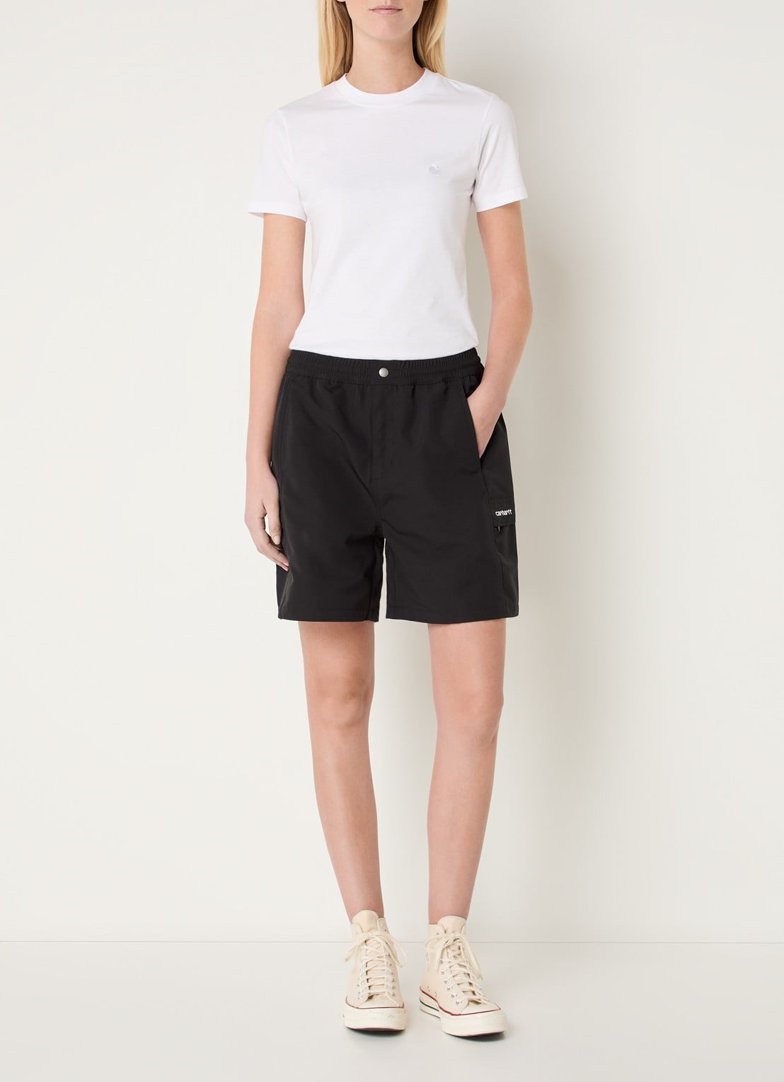 Carhartt WIP T-shirt met logo - voorkant 3 wit