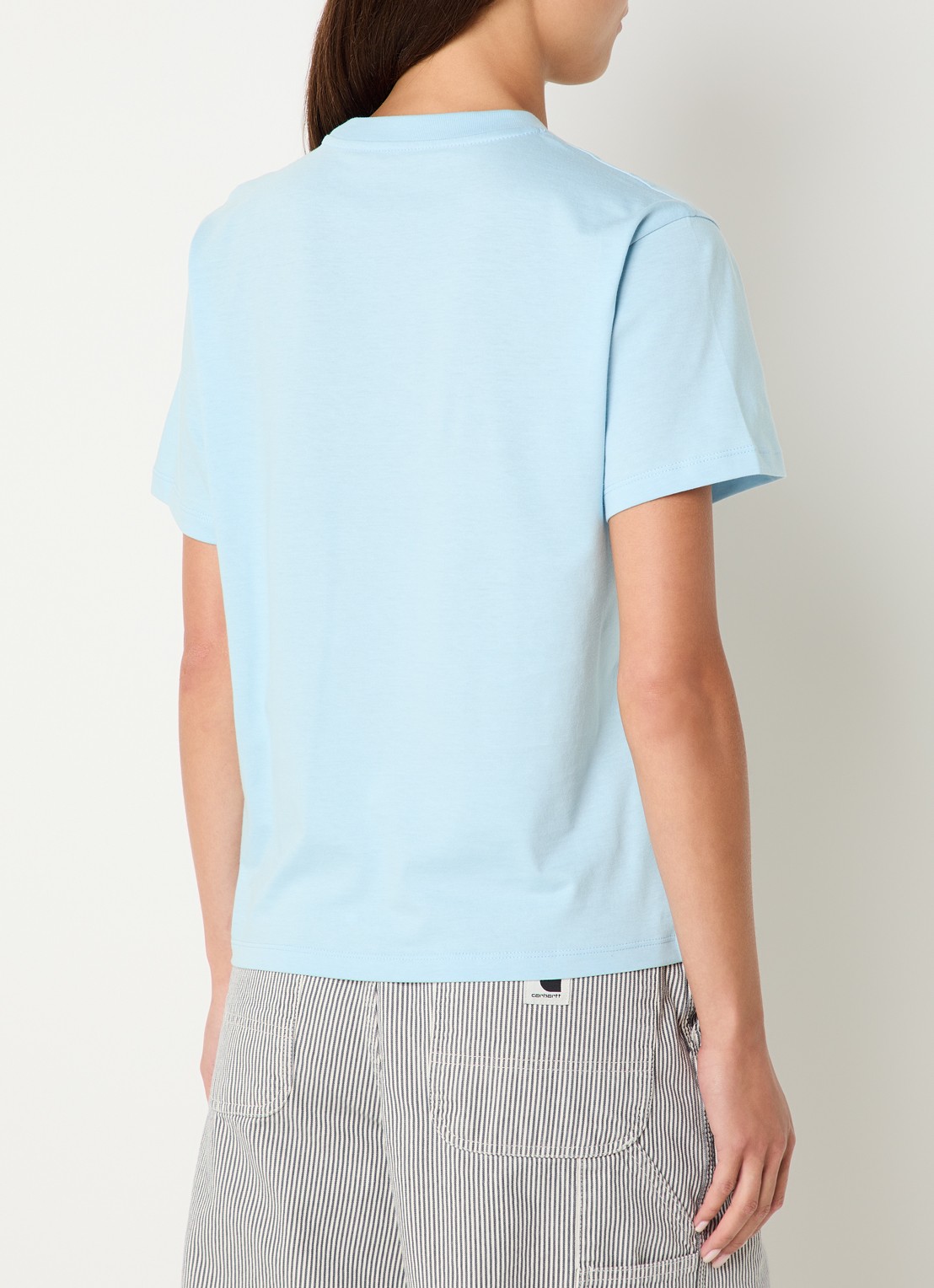Carhartt WIP T-shirt met logoprint - achterkant lichtblauw