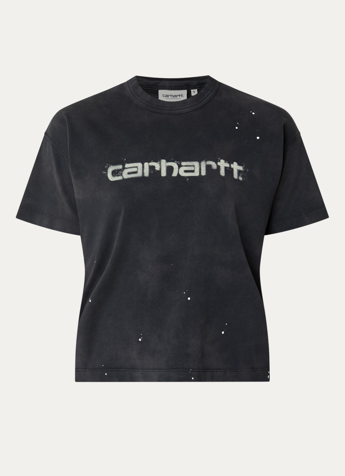 Carhartt WIP T-shirt met logoprint - voorkant zwart
