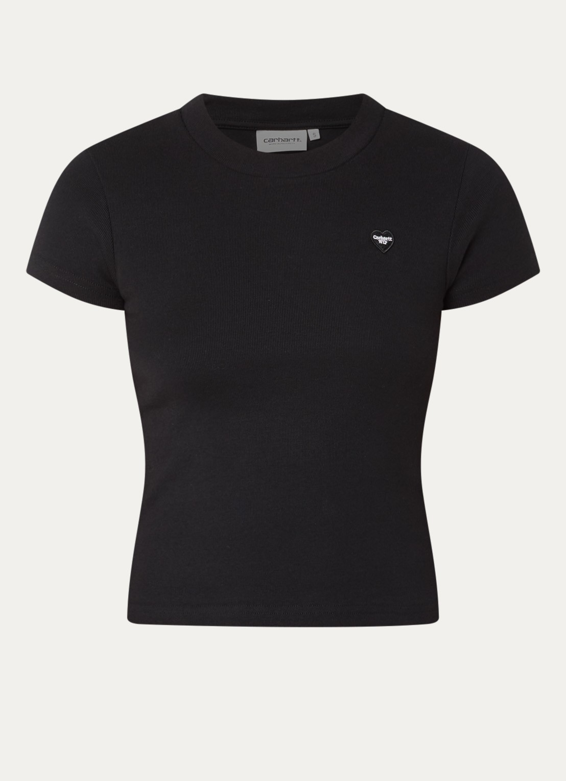 Carhartt WIP T-shirt met logoprint - voorkant zwart