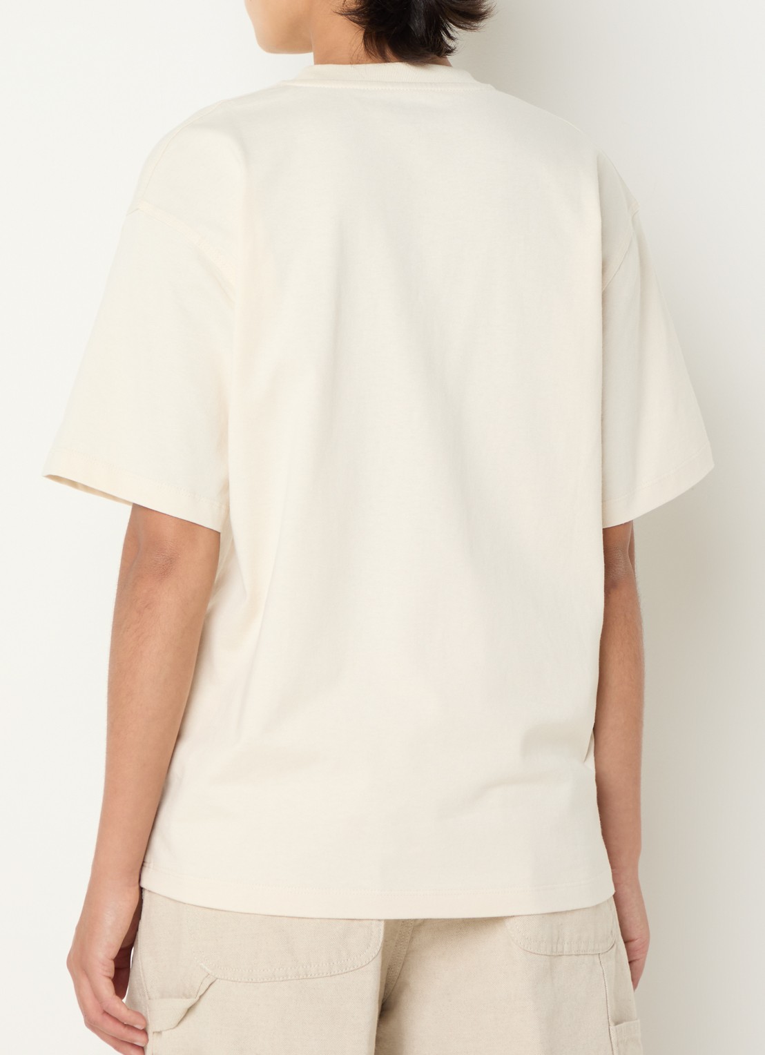Carhartt WIP T-shirt van  katoen met logoborduring - achterkant beige
