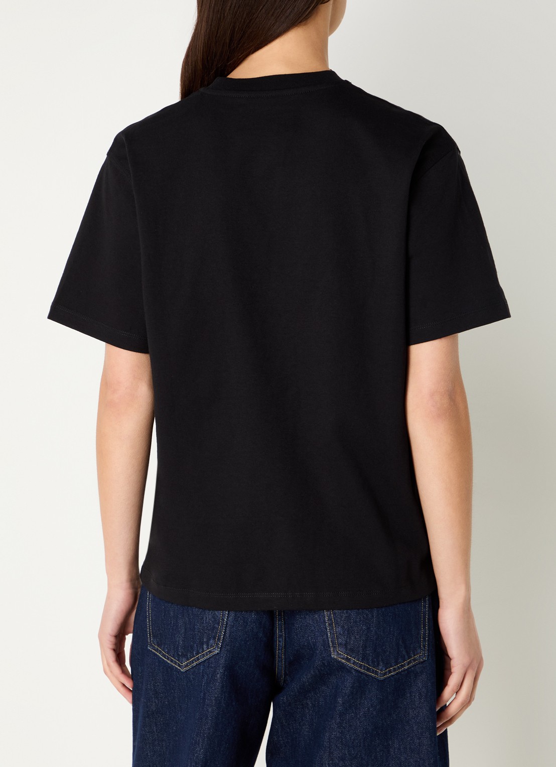 Carhartt WIP T-shirt van  katoen met logoborduring - achterkant 2 zwart