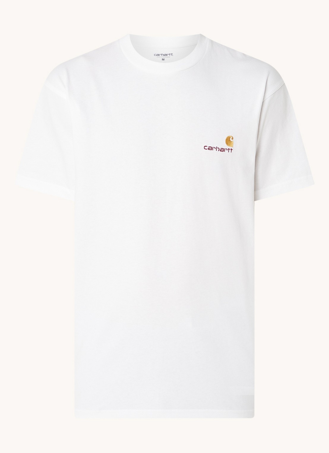 Carhartt WIP T-shirt van  katoen met logoborduring - voorkant 3 wit