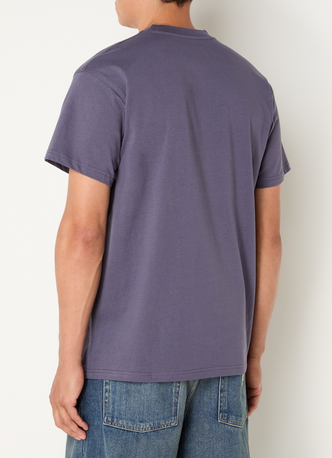 Carhartt WIP T-shirt van  katoen met logoborduring - achterkant paars