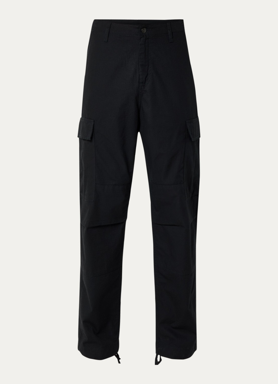 Carhartt WIP Tapered fit cargobroek met opgestikte zakken - voorkant 4 zwart