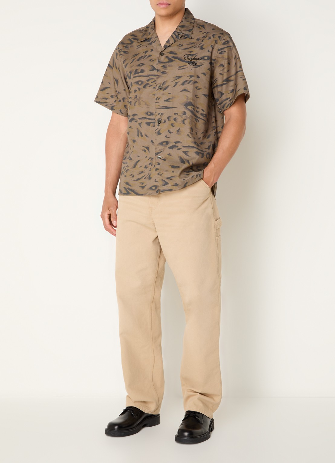 Carhartt WIP Travon regular fit overhemd met print - voorkant 2 groen