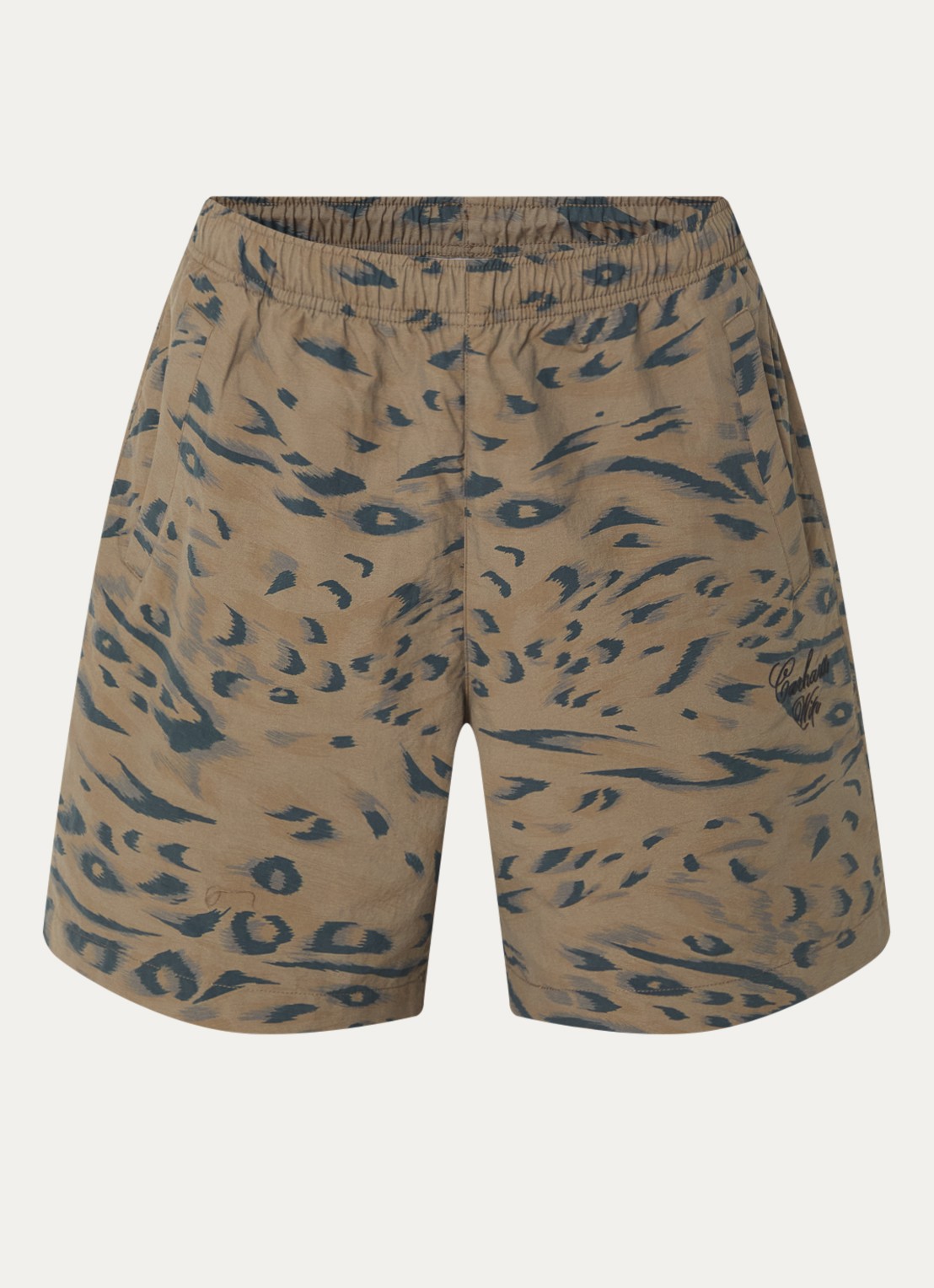 Carhartt WIP Travon wide fit korte broek met print - voorkant 3 mosgroen