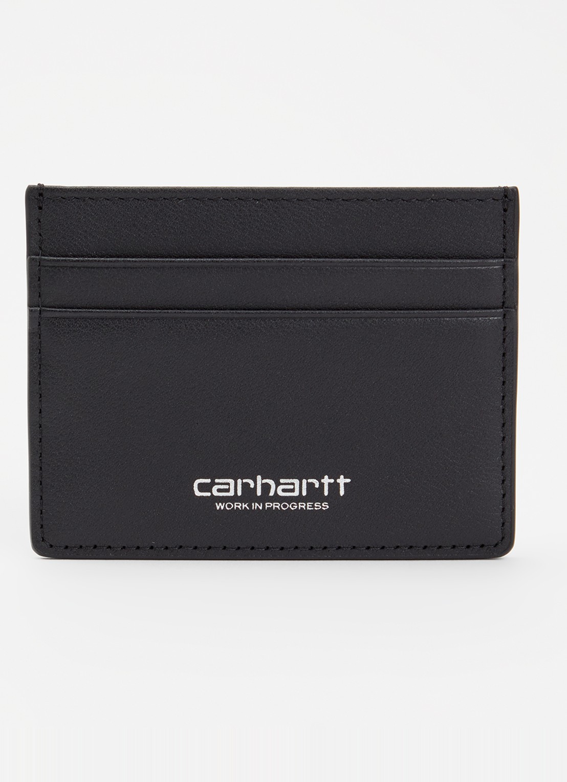 Carhartt WIP Vegas pasjeshouder van leer - voorkant diepzwart