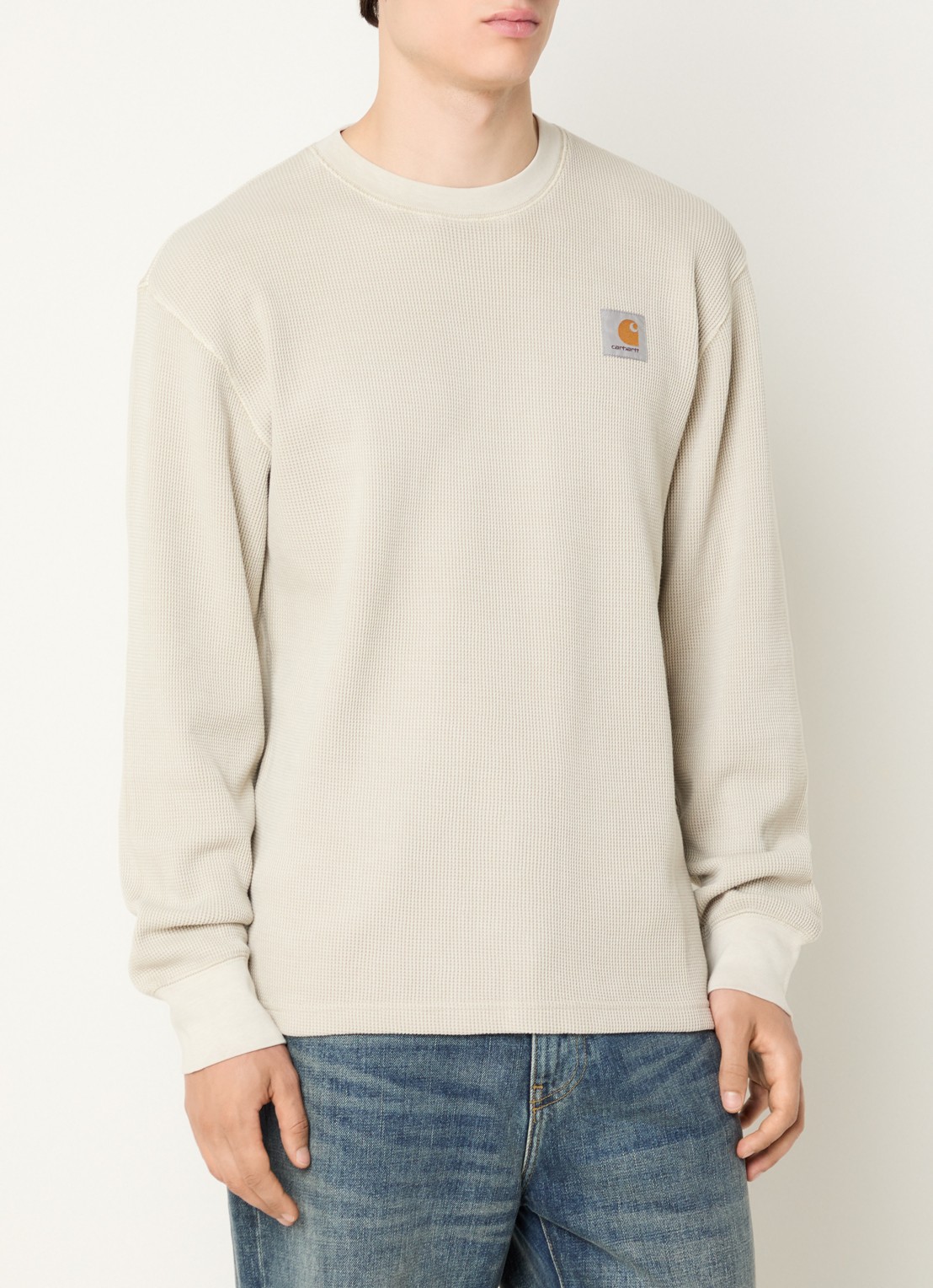 Carhartt WIP Vista sweater met logoborduring - detail 2 gebroken wit