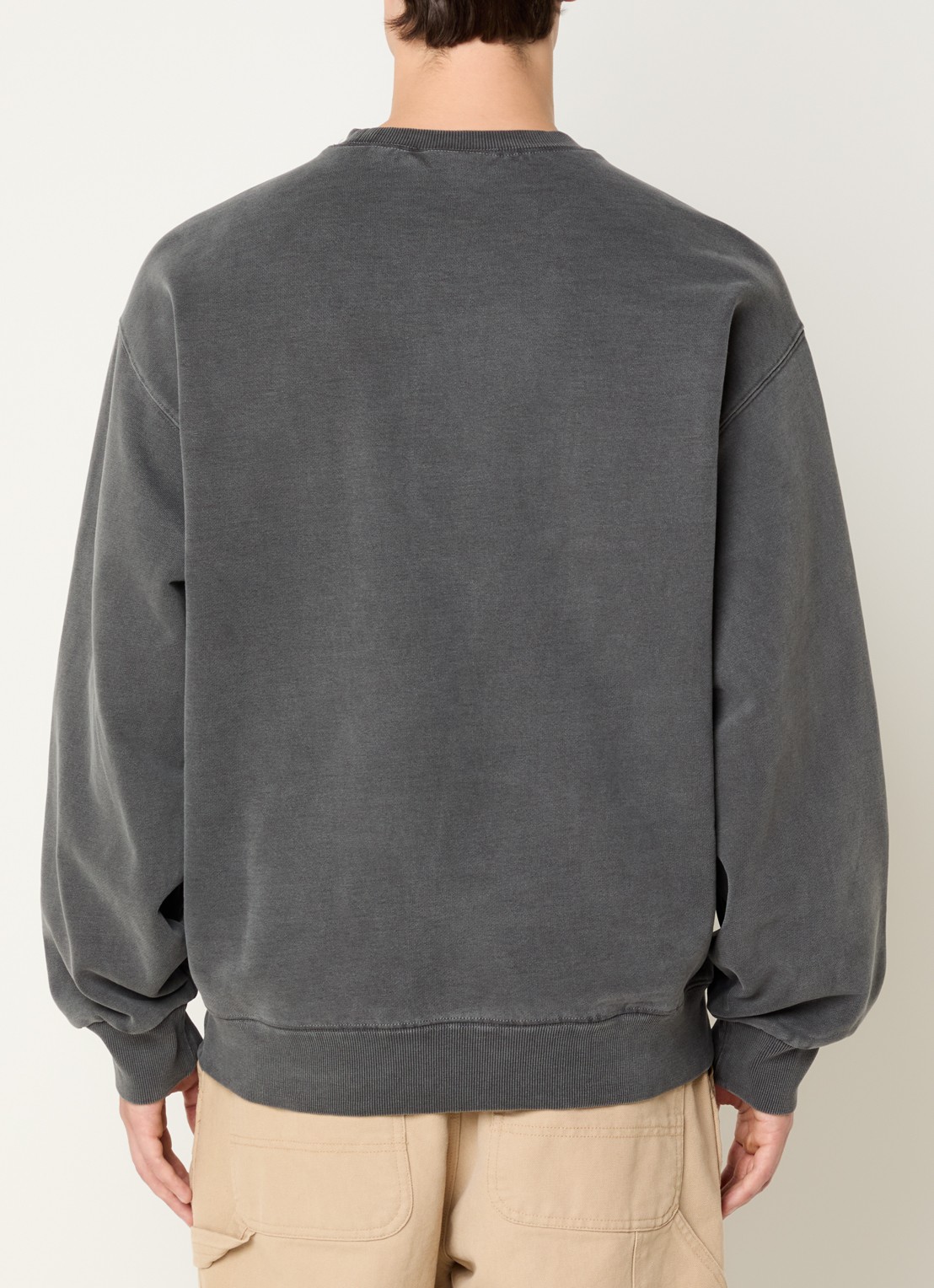 Carhartt WIP Vista sweater met logoborduring - achterkant 2 antraciet