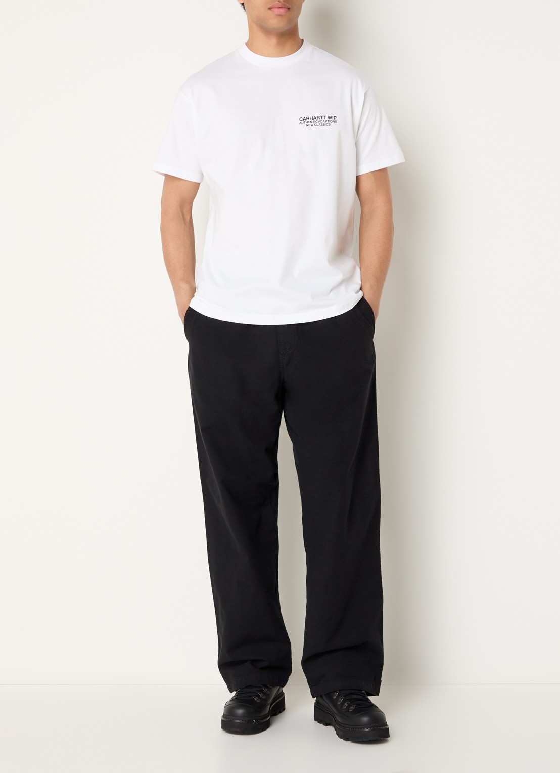 Carhartt WIP Walton straight fit jeans met gekleurde wassing - voorkant 5 zwart