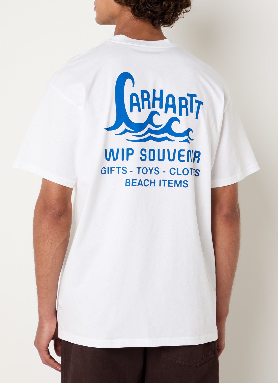 Carhartt WIP Waves T-shirt met logo- en backprint - detail 4 wit