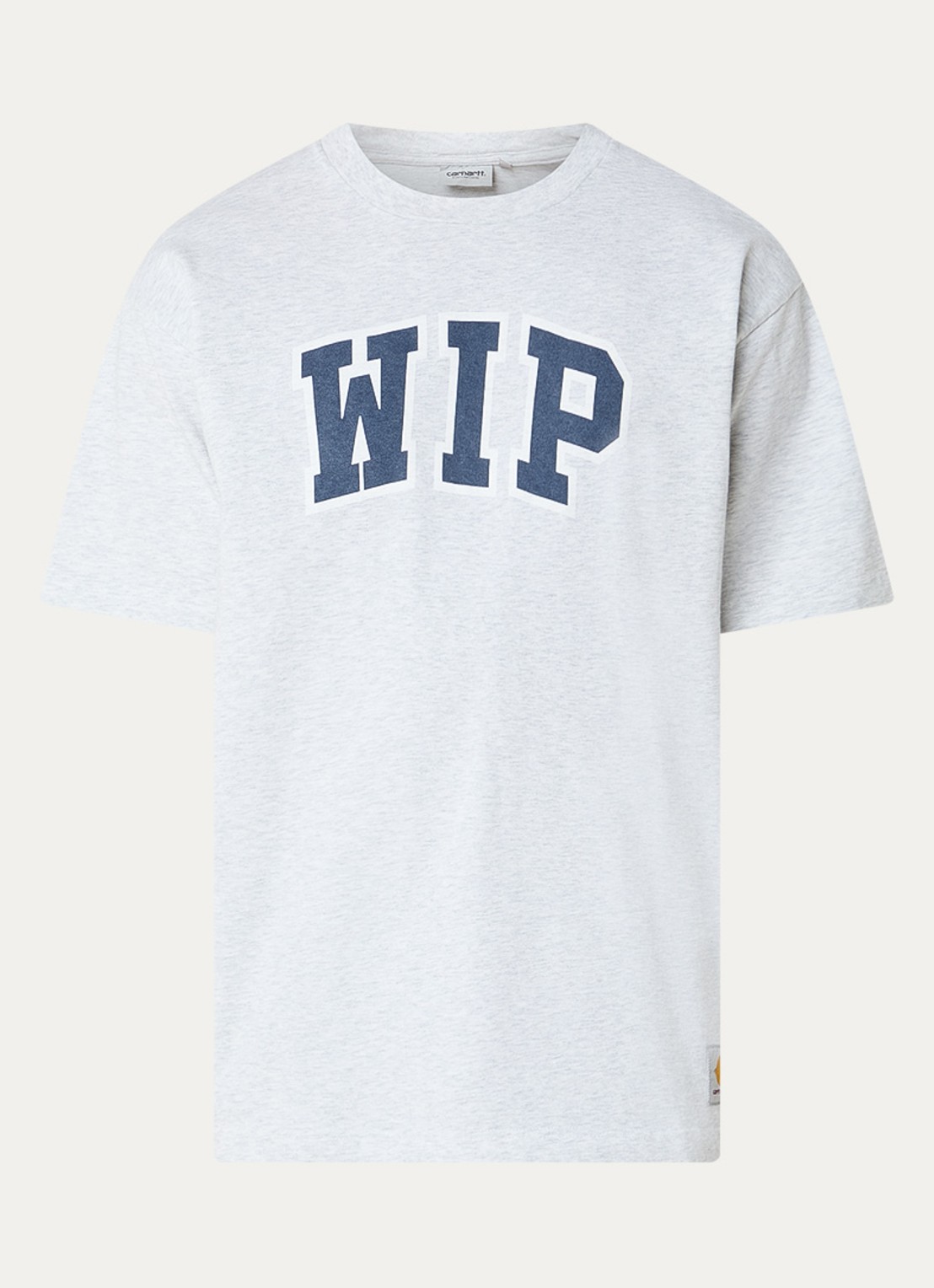 Carhartt WIP Wip III T-shirt met flock logoprint - voorkant 2 grijsmele
