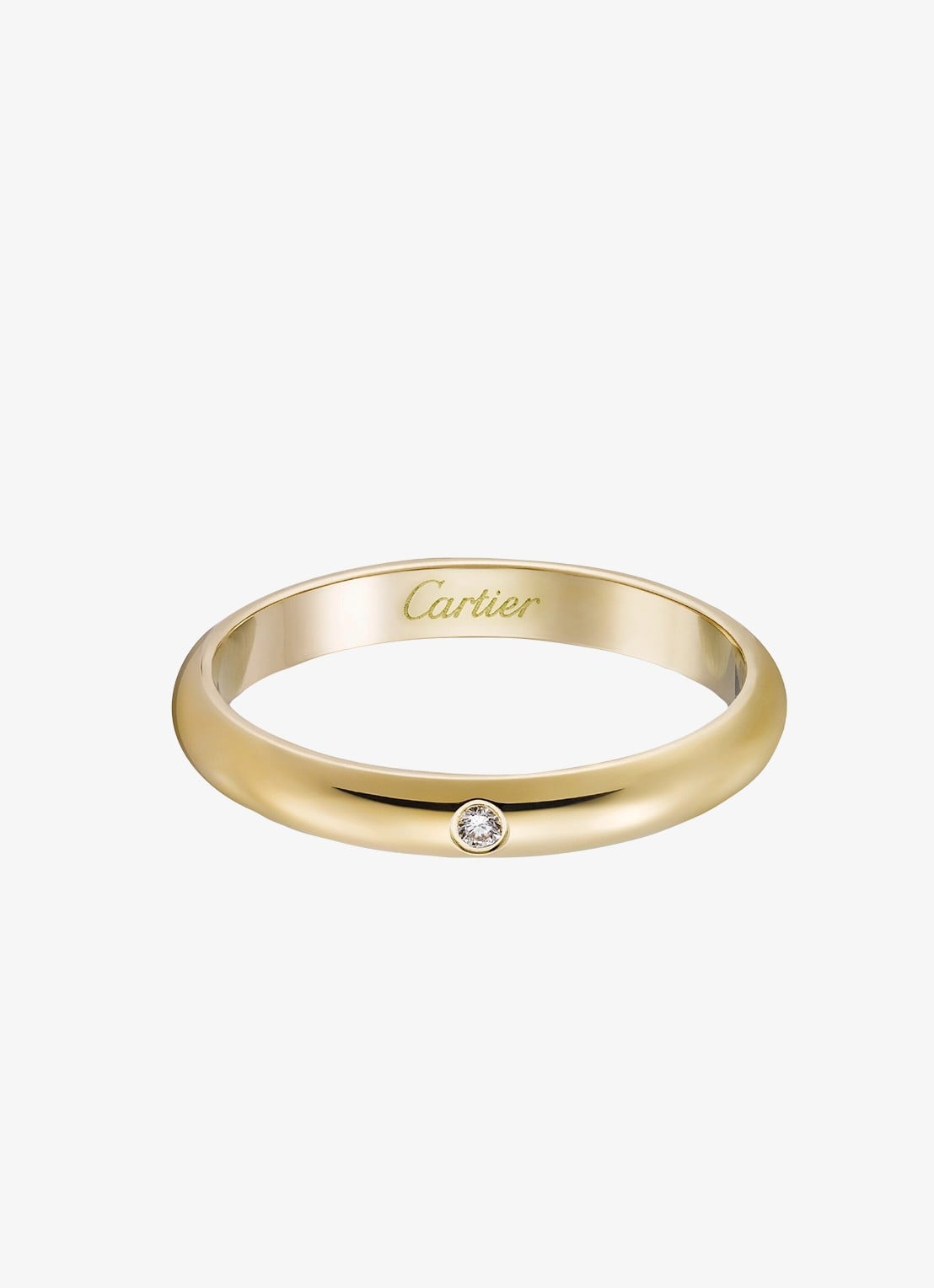 Cartier 1895 trouwring, van 18 karaat geelgoud met diamant CRB4057600 - voorkant geelgoud