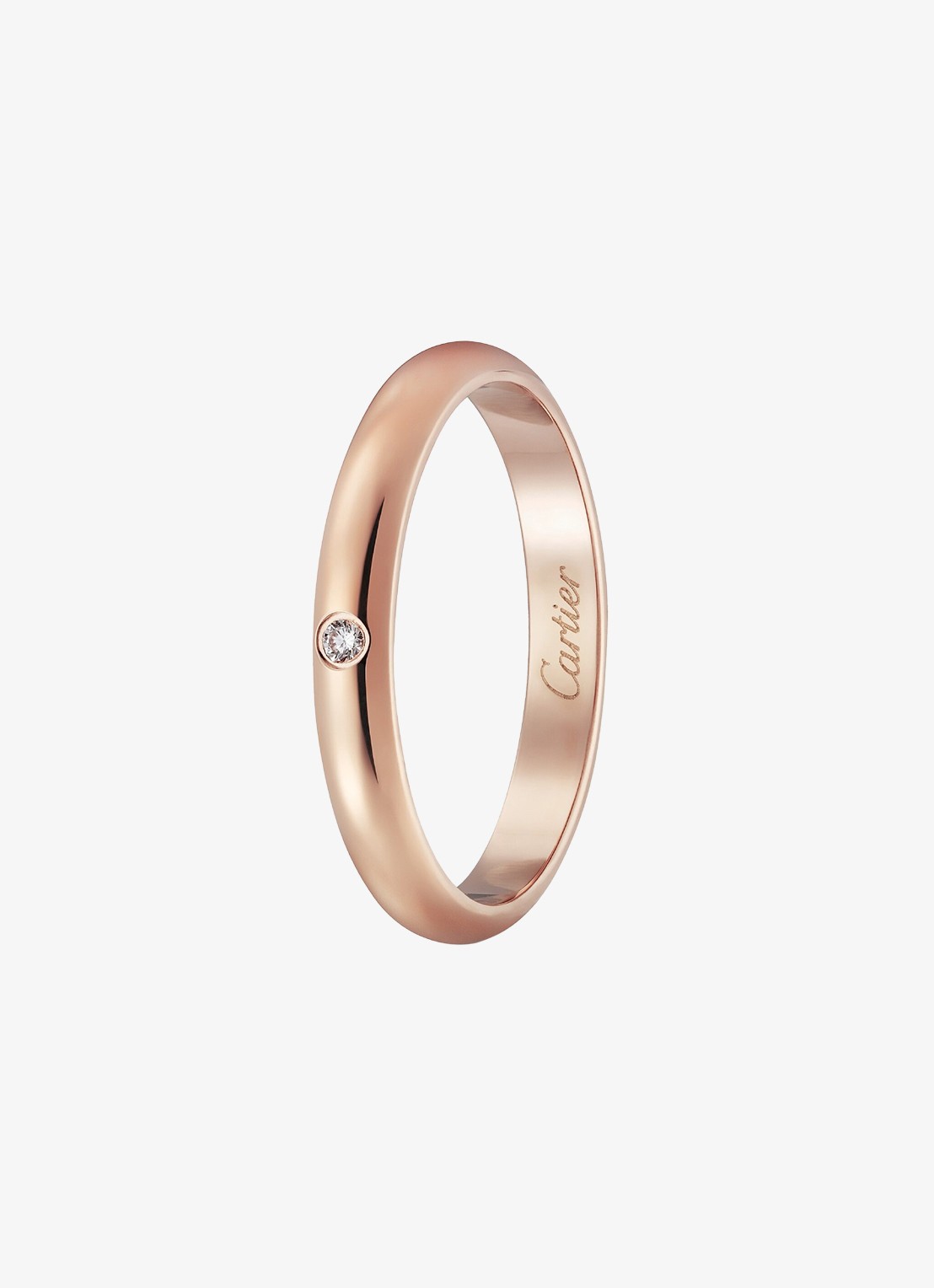 Cartier 1895 trouwring van 18 karaat roségoud met 0.01 ct diamant CRB4088200 - detail 2 roségoud