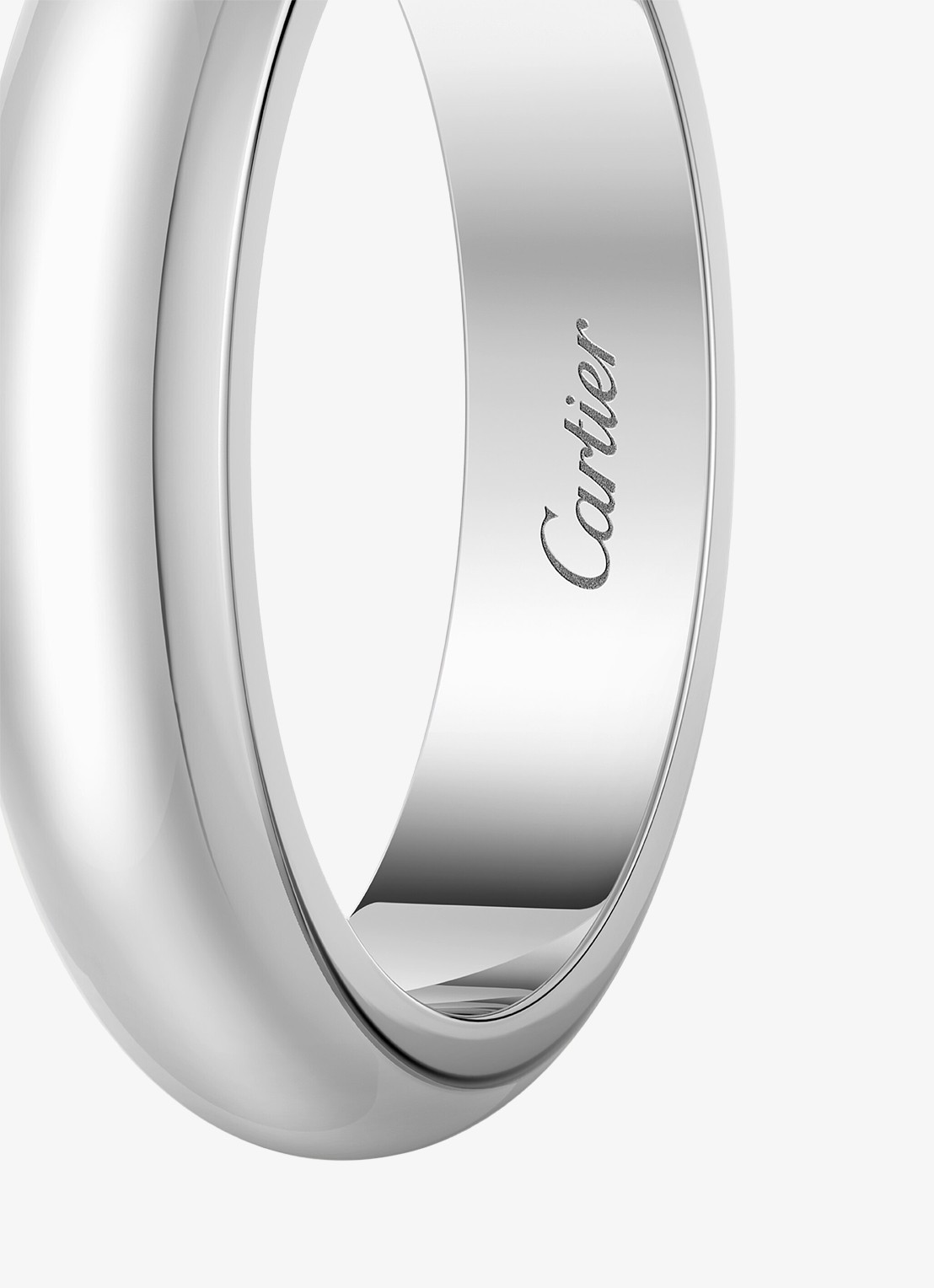 Cartier 1895 trouwring, van 18 karaat witgoud CRB4036800 - detail 4 witgoud