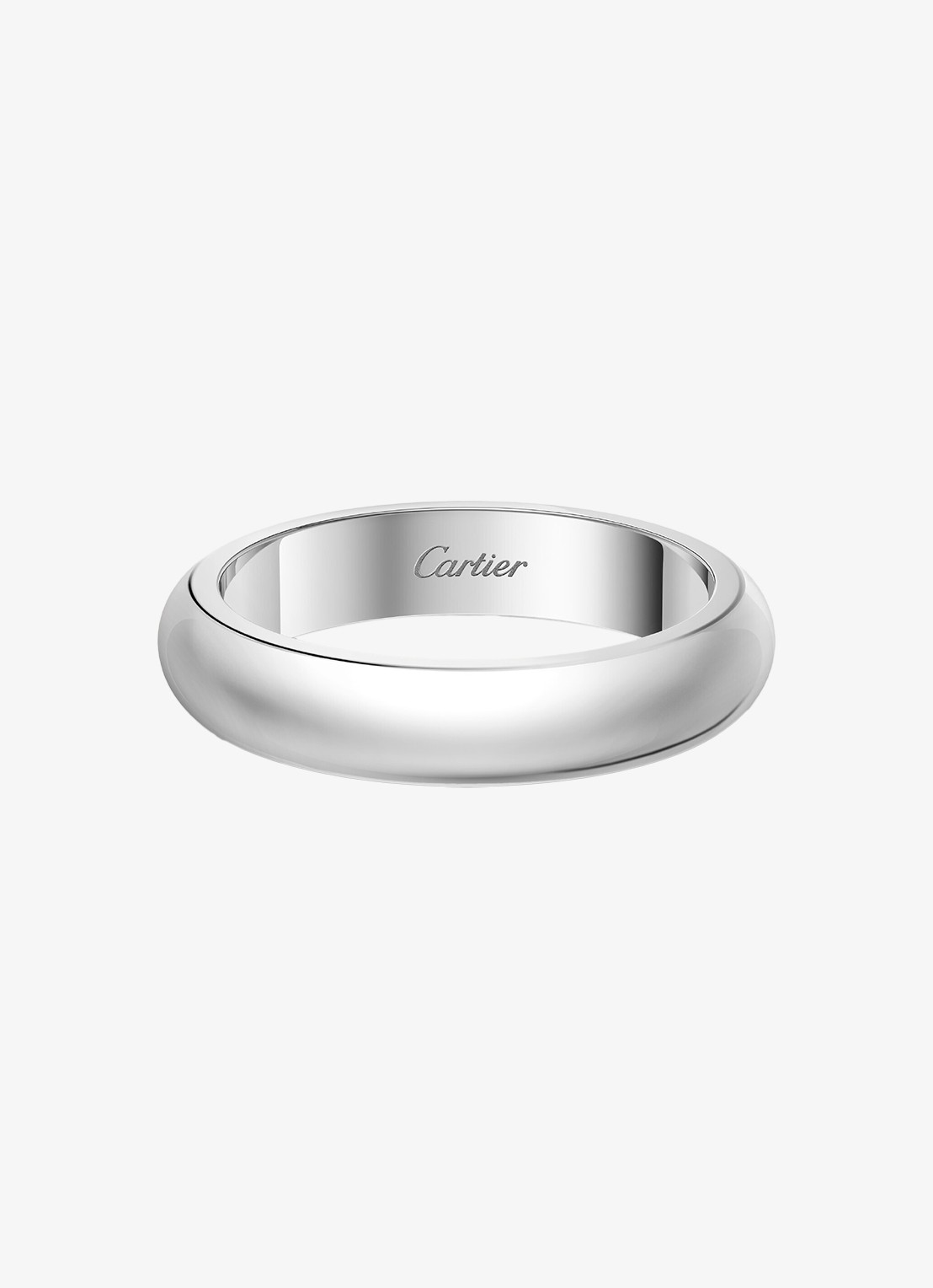 Cartier 1895 trouwring, van 18 karaat witgoud CRB4036800 - voorkant witgoud