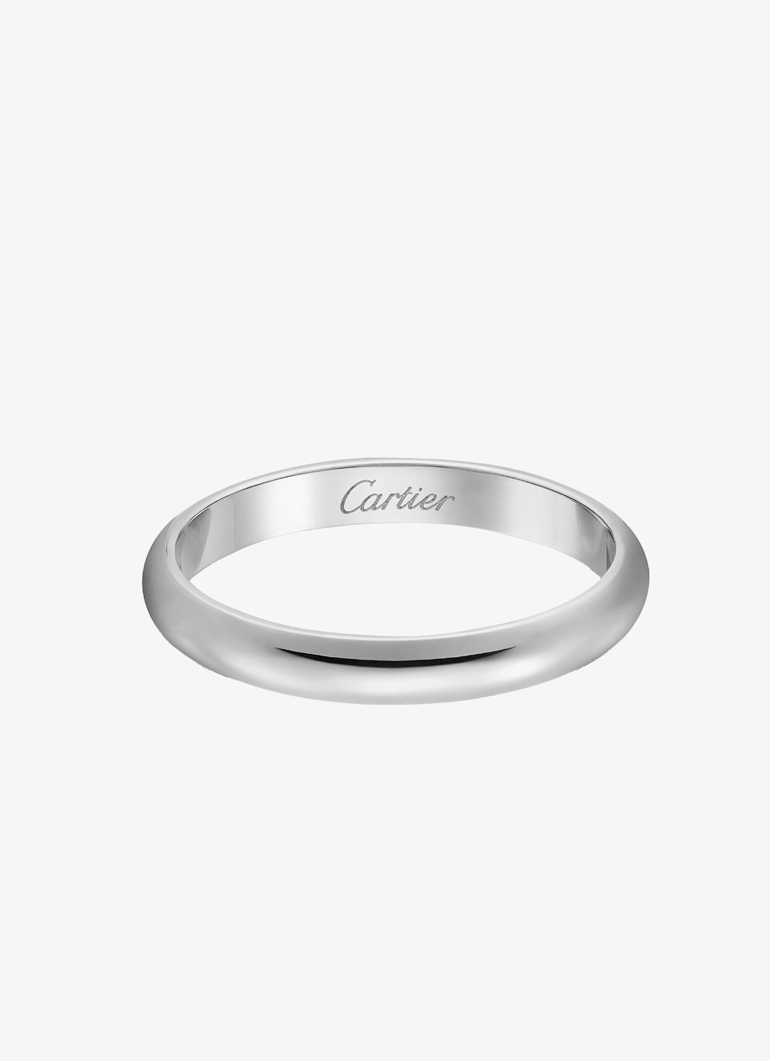 Cartier 1895 trouwring, van platina CRB4012500 - voorkant 2 witgoud