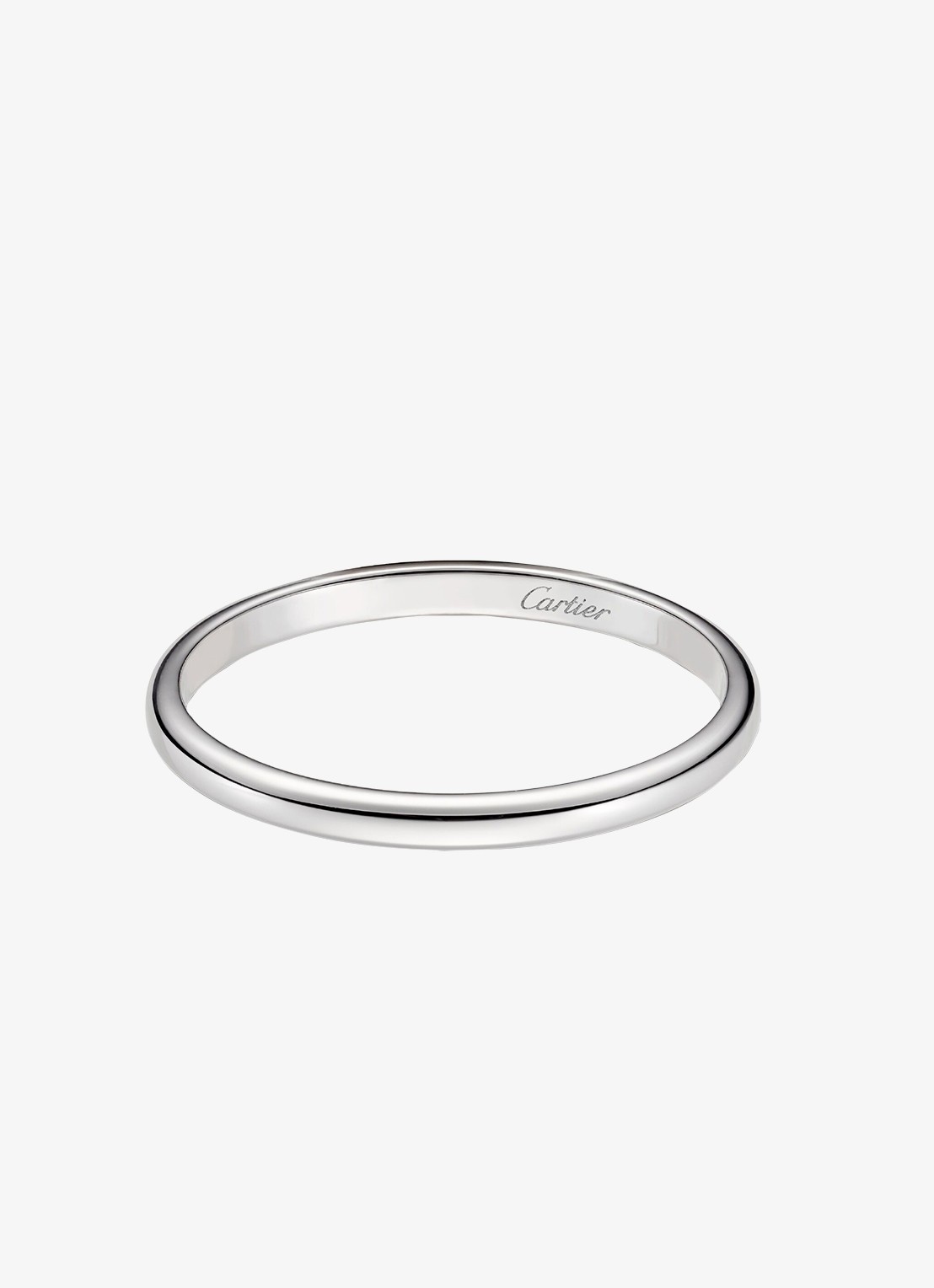 Cartier 1895 trouwring van platina CRB40780 - voorkant zilver