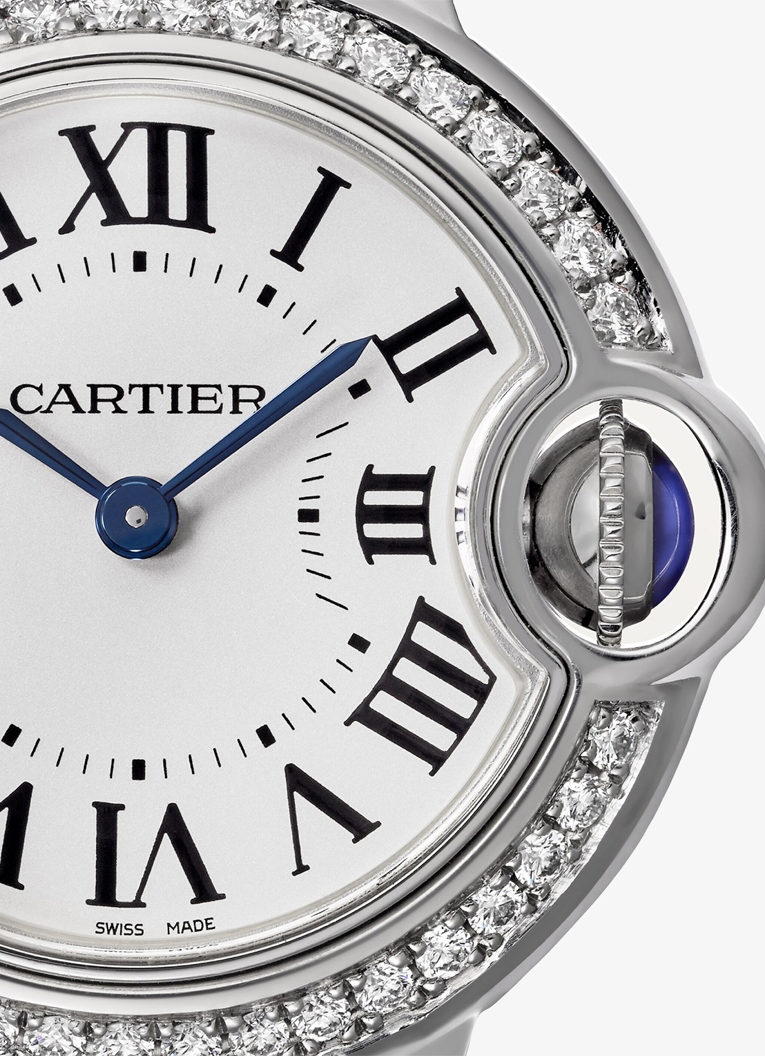Cartier Ballon Bleu de Cartier horloge, 28 mm, met 0.52 ct diamant CRW4BB0015 - achterkant 6 zilver