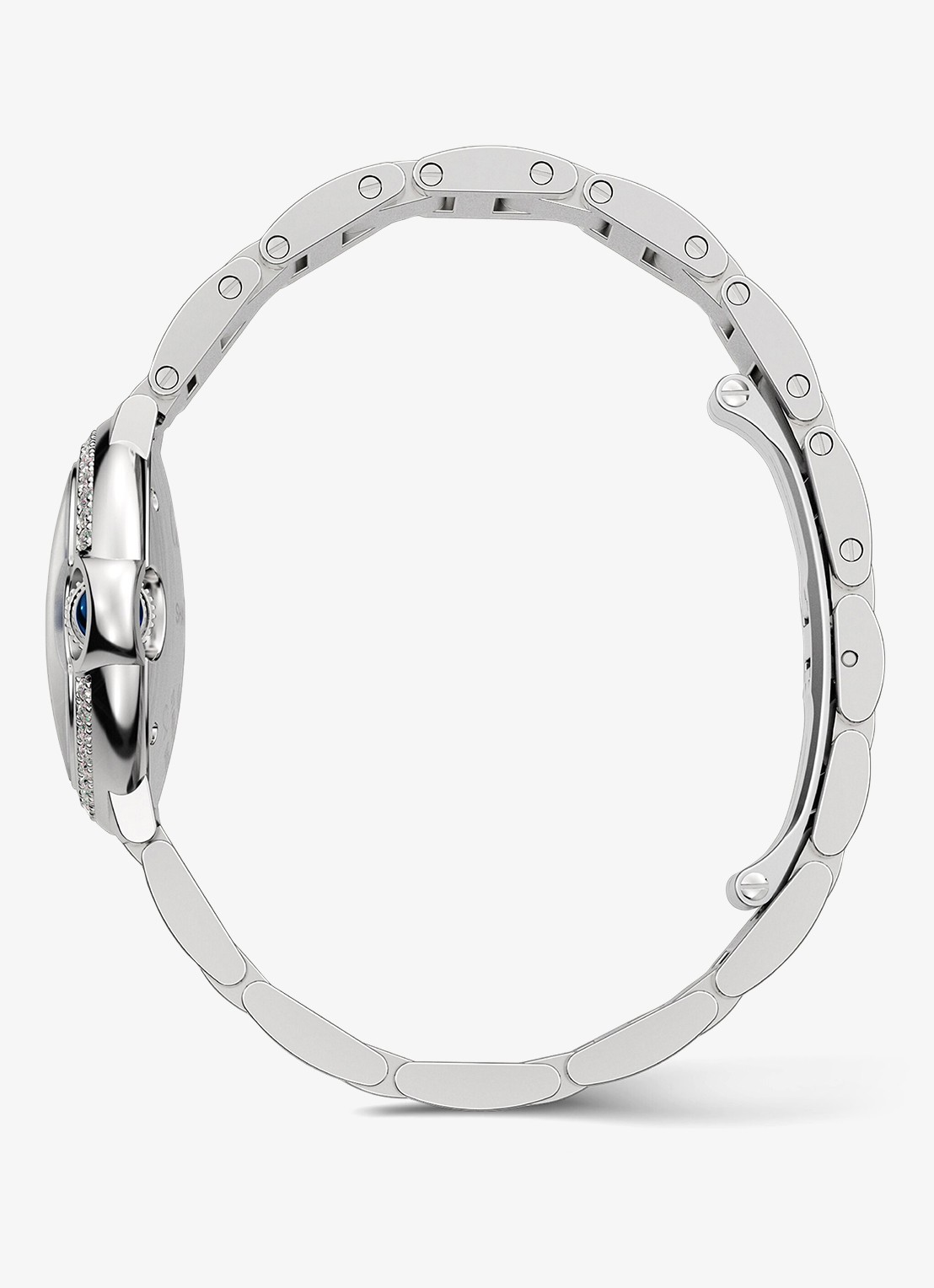 Cartier Ballon Bleu de Cartier horloge, 28 mm, met 0.52 ct diamant CRW4BB0015 - detail zilver