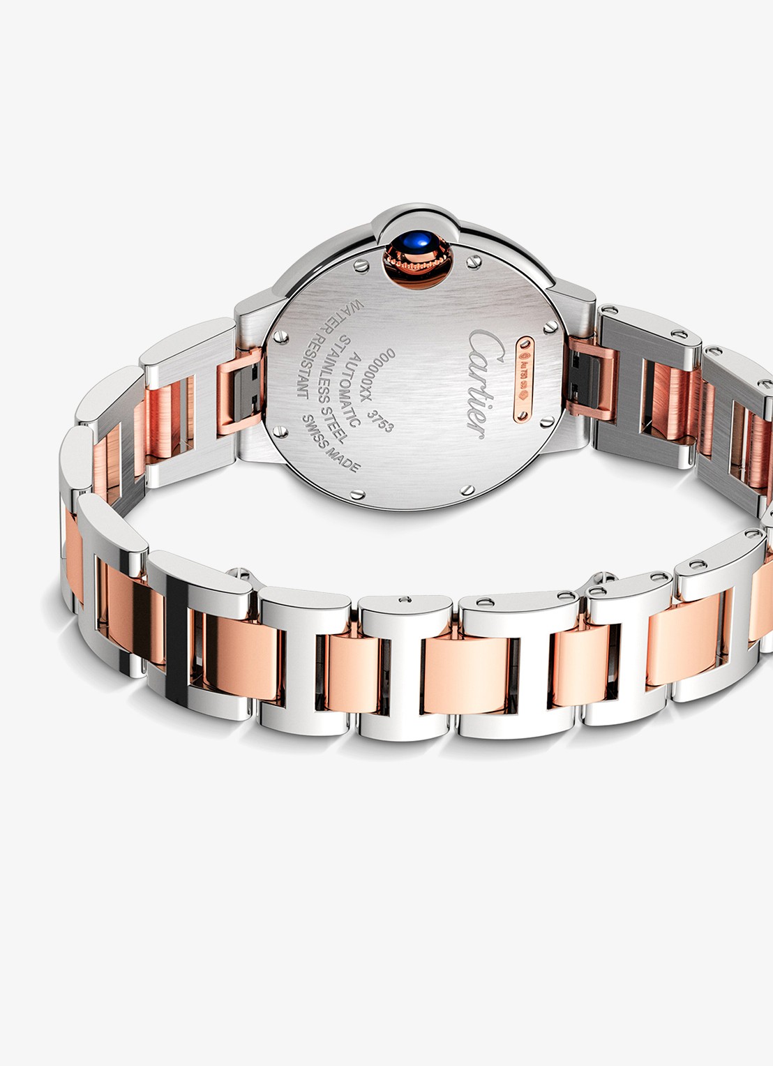 Cartier Ballon Bleu de Cartier horloge, 33 mm, van 18 karaat roségoud en staal met 0,05 ct diamant CRW3BB0021 - detail 4 roségoud