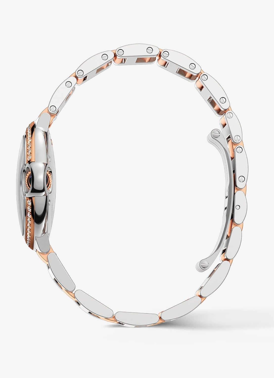 Cartier Ballon Bleu de Cartier horloge, 33 mm, van 18 karaat roségoud en staal met 0,63 ct diamant CRW3BB0023 - achterkant 8 roségoud