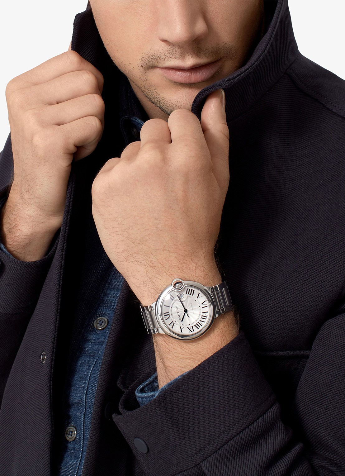 Cartier Ballon Bleu de Cartier horloge, 42 mm CRWSBB0049 - voorkant 7 zilver
