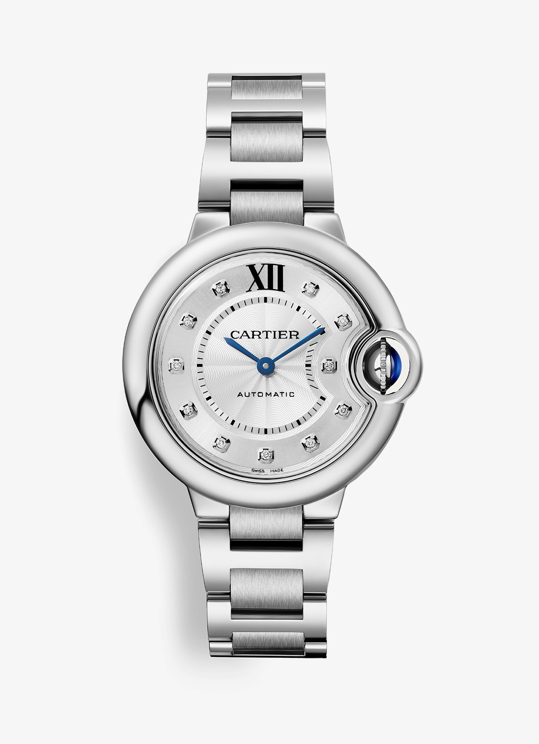 Cartier Ballon Bleu de Cartier horloge met 0,05 ct diamant CRW4BB0021 - voorkant 7 zilver