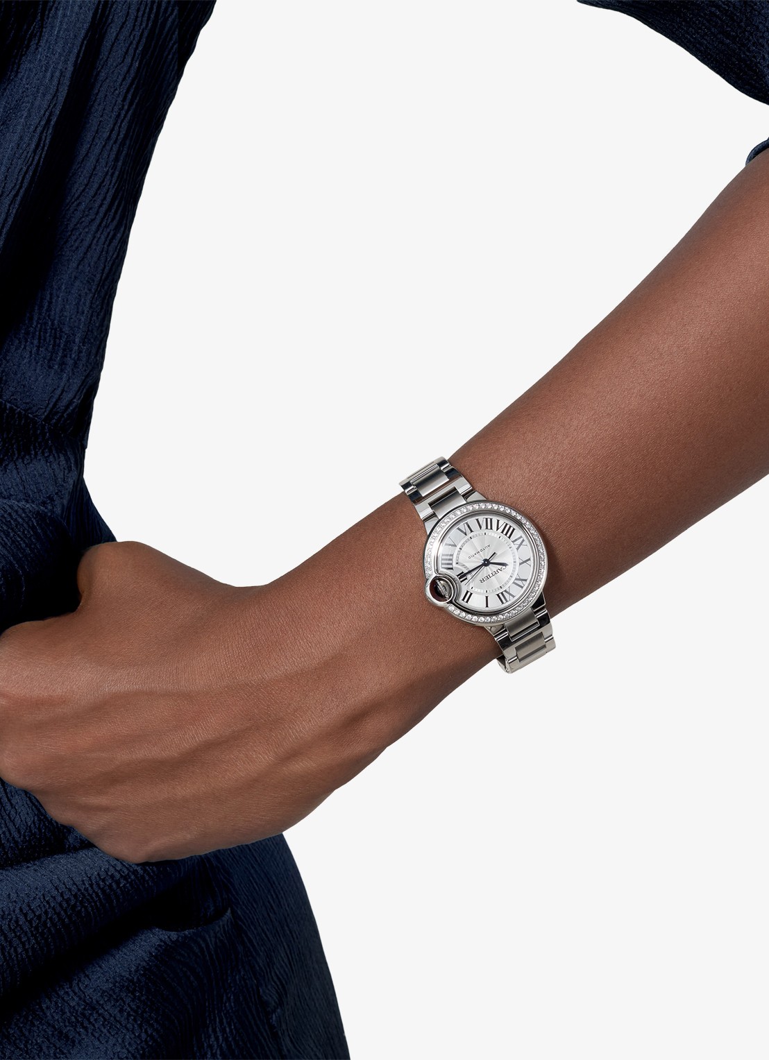 Cartier Ballon Bleu de Cartier horloge met 0,58 ct diamant - voorkant 8 zilver